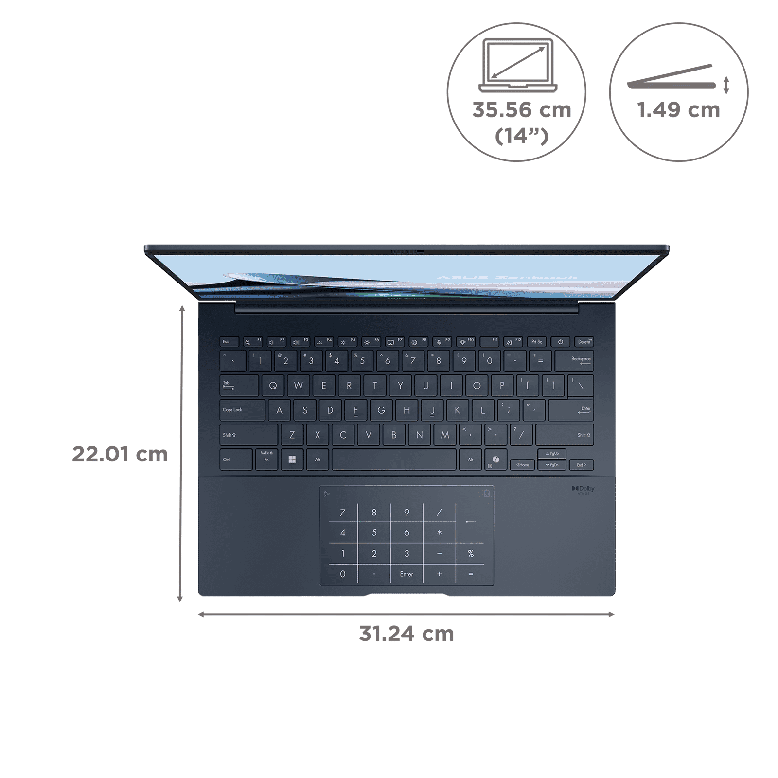 ASUS Zenbook 1 Intel Core Ultra 7 255H Touchscreen Notebook Laptop (32GB, 1TB SSD, Windows 11 Home, 14 inch OLED Display, MS Office 2024, Ponder Blue, 1.28 KG)_2