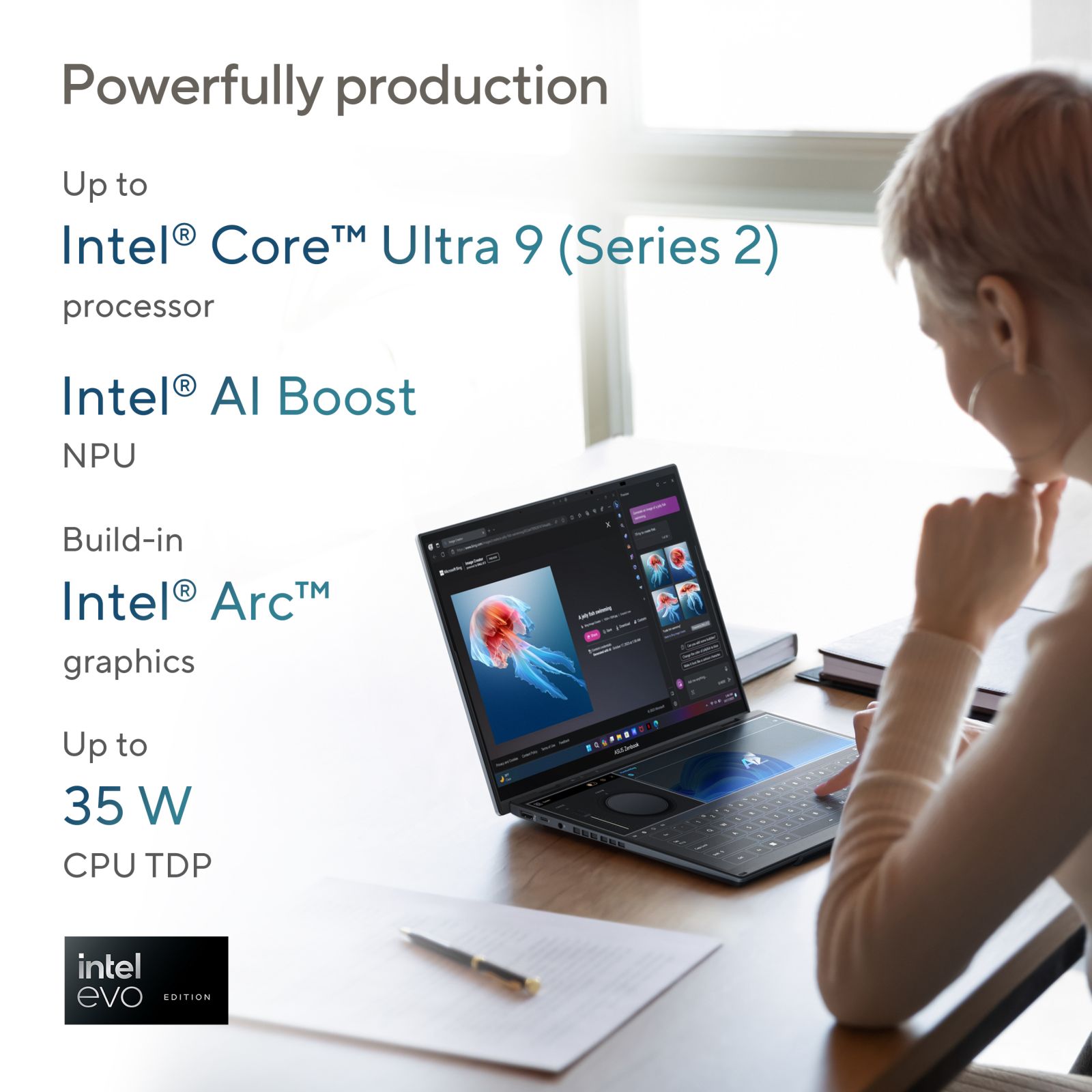 ASUS Zenbook Duo Intel Core Ultra 9 285H Touchscreen Laptop (32GB, 1TB SSD, Windows 11 Home, 14 inch OLED Display, MS Office Home 2024, Inkwell Gray, 1.65 KG)_8