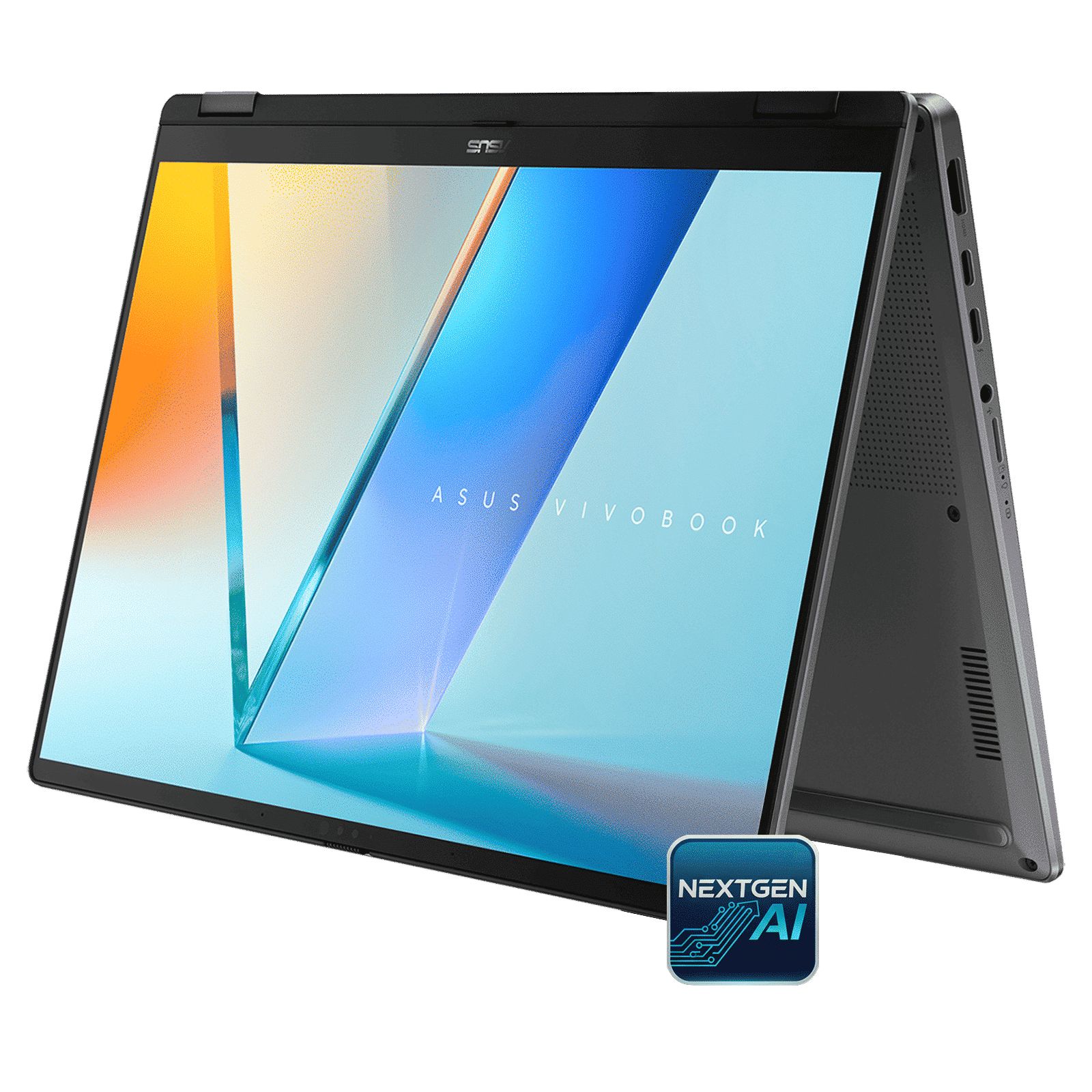 ASUS Vivobook 1 Flip Intel Core Ultra 7 256V Touchscreen 2-in-1 Laptop (16GB, 512GB SSD, Windows 11 Home, 14 inch OLED Display, MS Office Home 2024, Matte Gray, 1.57 KG)_1