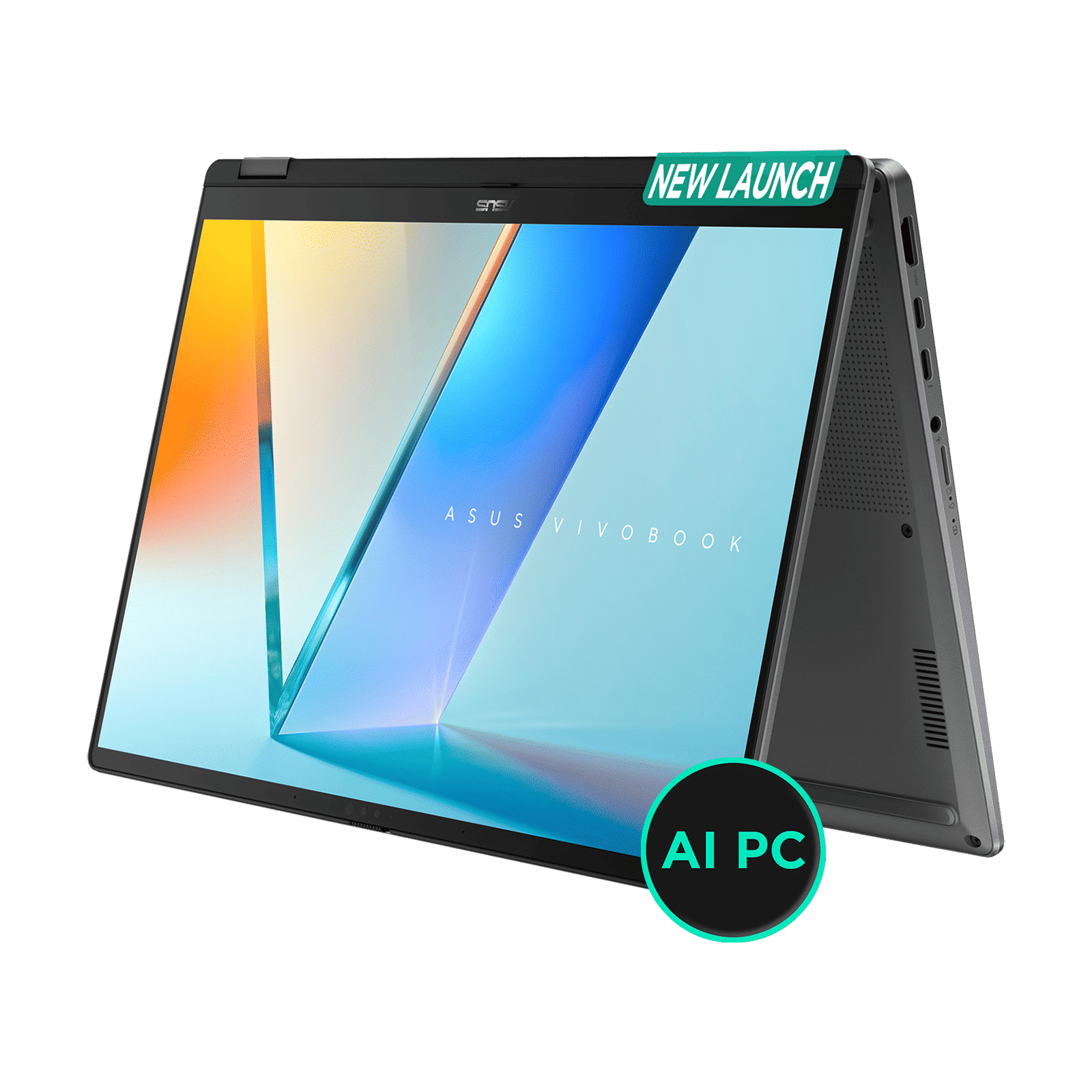 ASUS Vivobook 1 Flip Intel Core Ultra 7 256V Touchscreen 2-in-1 Laptop (16GB, 512GB SSD, Windows 11 Home, 14 inch OLED Display, MS Office Home 2024, Matte Gray, 1.57 KG)