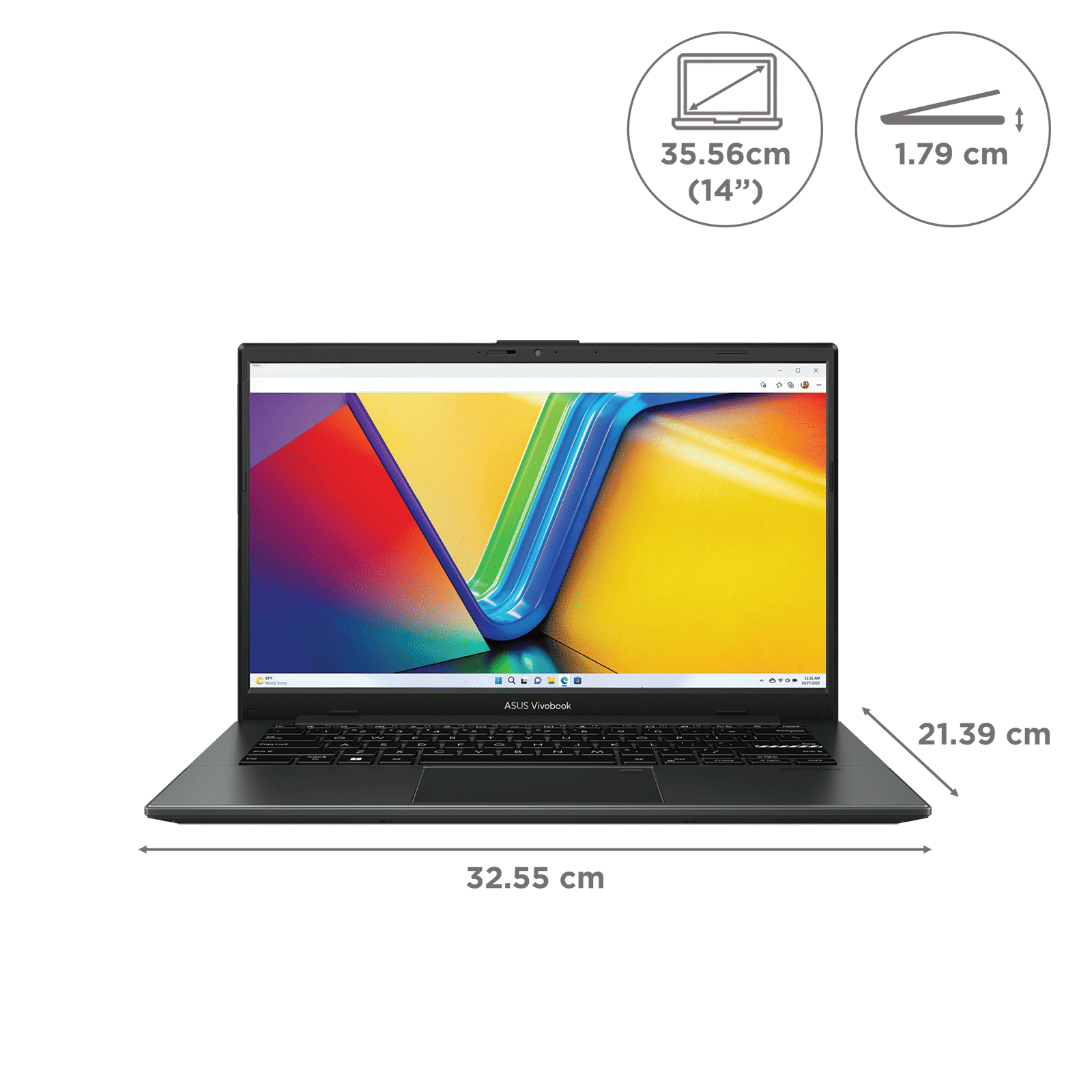 ASUS Vivobook Go 14 AMD Ryzen 5 7520U Thin & Light Laptop (16GB, 512GB SSD, Windows 11 home, AMD Radeon Graphics, 14 inch Full HD Display, MS Office Home 2024, Mixed Black, 1.38 KG) ASUS Vivobook Go 14 AMD Ryzen 5 7520U Thin & Light Laptop (16GB, 512GB SSD, Windows 11 home, AMD Radeon Graphics, 14 inch Full HD Display, MS Office Home 2024, Mixed Black, 1.38 KG)_2