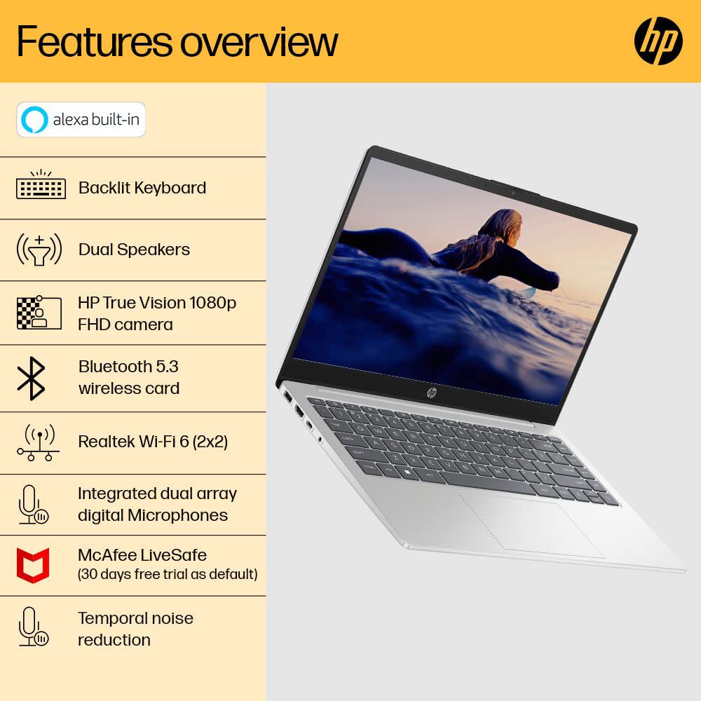 HP 14-em0214AU AMD Ryzen 5 Thin & Light Laptop (16GB, 512GB SSD, Windows 11 Home, 14 inch Full HD Display, Natural Silver, 1.4 KG) HP 14-em0214AU AMD Ryzen 5 Thin & Light Laptop (16GB, 512GB SSD, Windows 11 Home, 14 inch Full HD Display, Natural Silver, 1.4 KG)_5