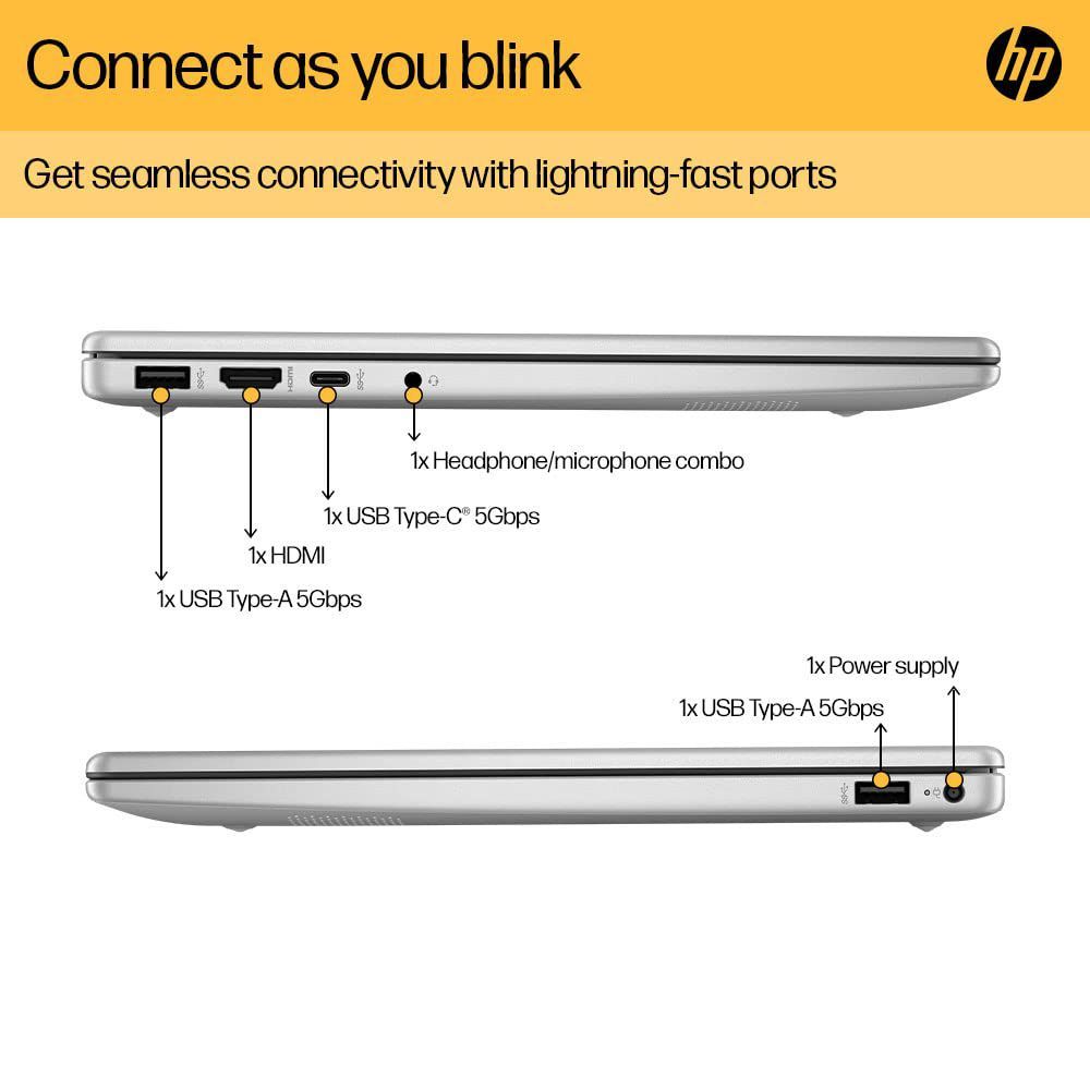 HP 14-em0214AU AMD Ryzen 5 Thin & Light Laptop (16GB, 512GB SSD, Windows 11 Home, 14 inch Full HD Display, Natural Silver, 1.4 KG) HP 14-em0214AU AMD Ryzen 5 Thin & Light Laptop (16GB, 512GB SSD, Windows 11 Home, 14 inch Full HD Display, Natural Silver, 1.4 KG)_7