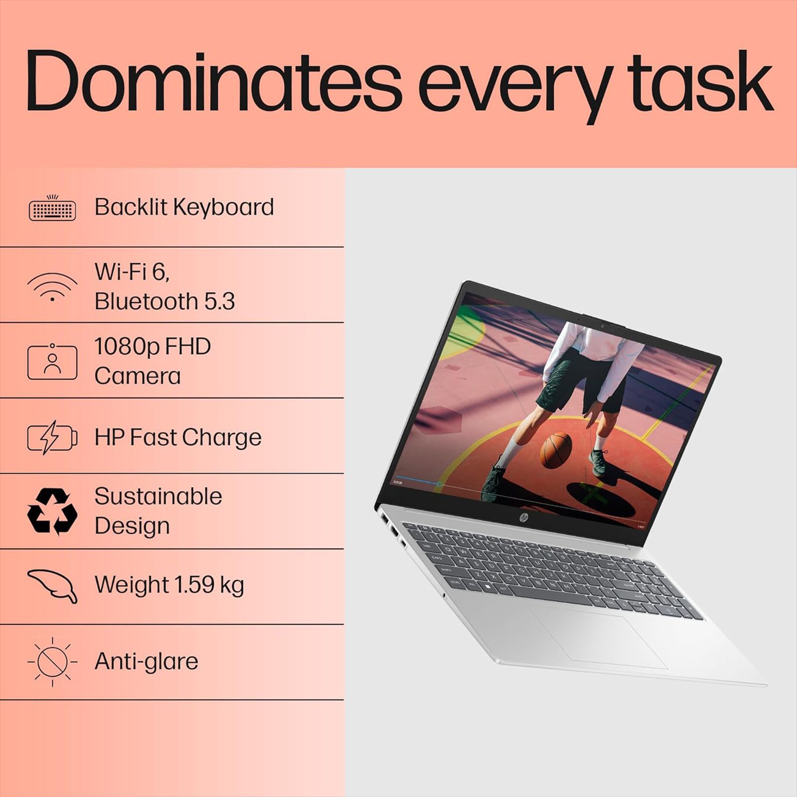 HP 15-fd0492TU Intel Core i5 13th Gen Thin & Light Laptop (16GB, 512GB SSD, Windows 11 Home, 15.6 inch Full HD Display, MS Office 2021, Natural Silver, 1.59 KG) HP 15-fd0492TU Intel Core i5 13th Gen Thin & Light Laptop (16GB, 512GB SSD, Windows 11 Home, 15.6 inch Full HD Display, MS Office 2021, Natural Silver, 1.59 KG)_8