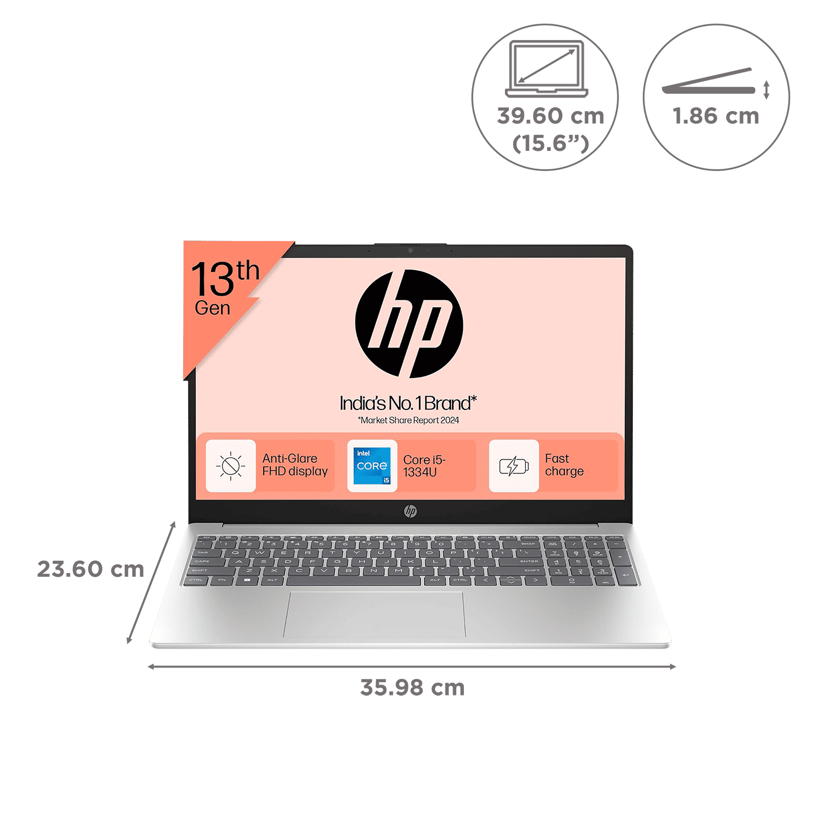 HP 15-fd0492TU Intel Core i5 13th Gen Thin & Light Laptop (16GB, 512GB SSD, Windows 11 Home, 15.6 inch Full HD Display, MS Office 2021, Natural Silver, 1.59 KG) HP 15-fd0492TU Intel Core i5 13th Gen Thin & Light Laptop (16GB, 512GB SSD, Windows 11 Home, 15.6 inch Full HD Display, MS Office 2021, Natural Silver, 1.59 KG)_2