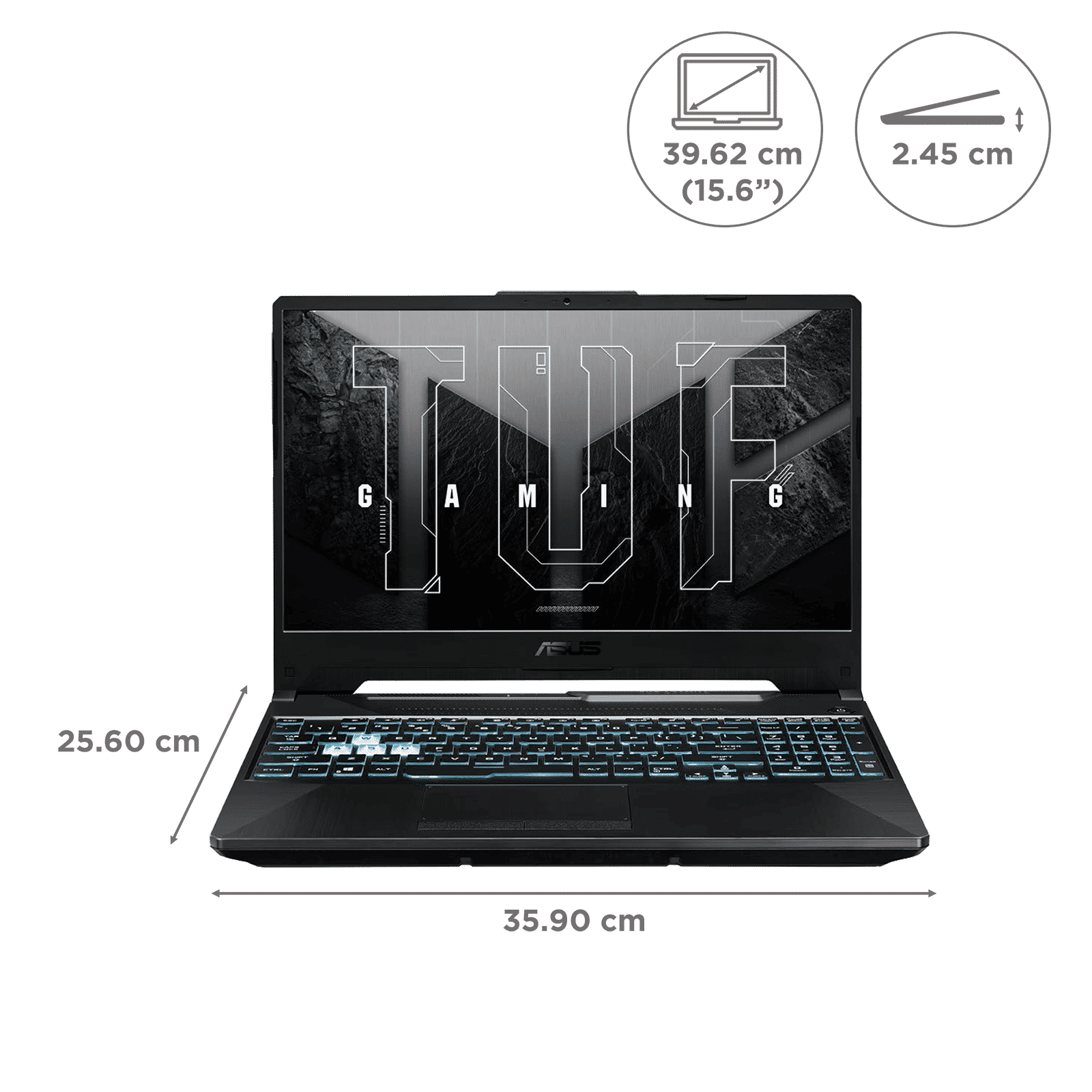 ASUS TUF Gaming A15 AMD Ryzen 7 7435HS Gaming Laptop (16GB, 512GB SSD, Windows 11 Home, 4GB Graphics, 15.6 inch 144 Hz FHD Display, NVIDIA GeForce RTX 3050, MS Office Home 2024, Graphite Black, 2.35 KG)_2