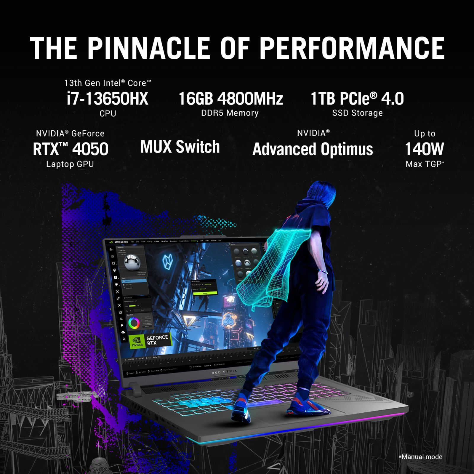 ASUS ROG Strix G16 Intel Core i7 13th Gen Gaming Laptop (16GB, 1TB SSD, Windows 11 Home, 6GB Graphics, 16 inch 165 Hz Full HD Plus Display, NVIDIA GeForce RTX 4050, MS Office Home 2024, Eclipse Gray, 2.5 KG)_7