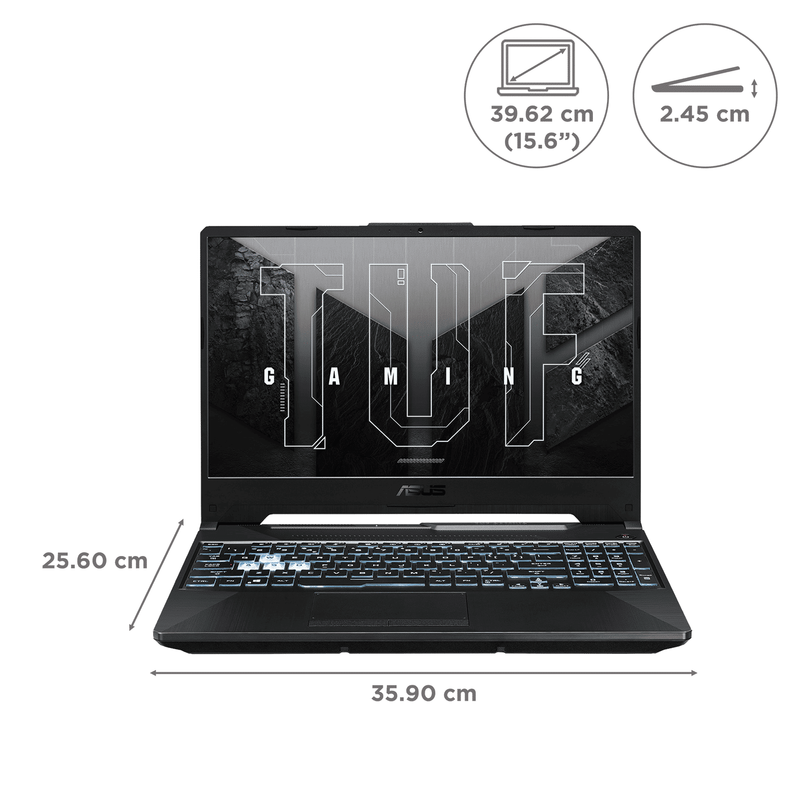 ASUS TUF Gaming A15 AMD Ryzen 7 7435HS Gaming Laptop (16GB, 512GB SSD, Windows 11 Home, 4GB Graphics, 15.6 inch 144 Hz Full HD Display, NVIDIA GeForce RTX 2050, MS Office Home & Student, Graphite Black, 2.3 KG)_2
