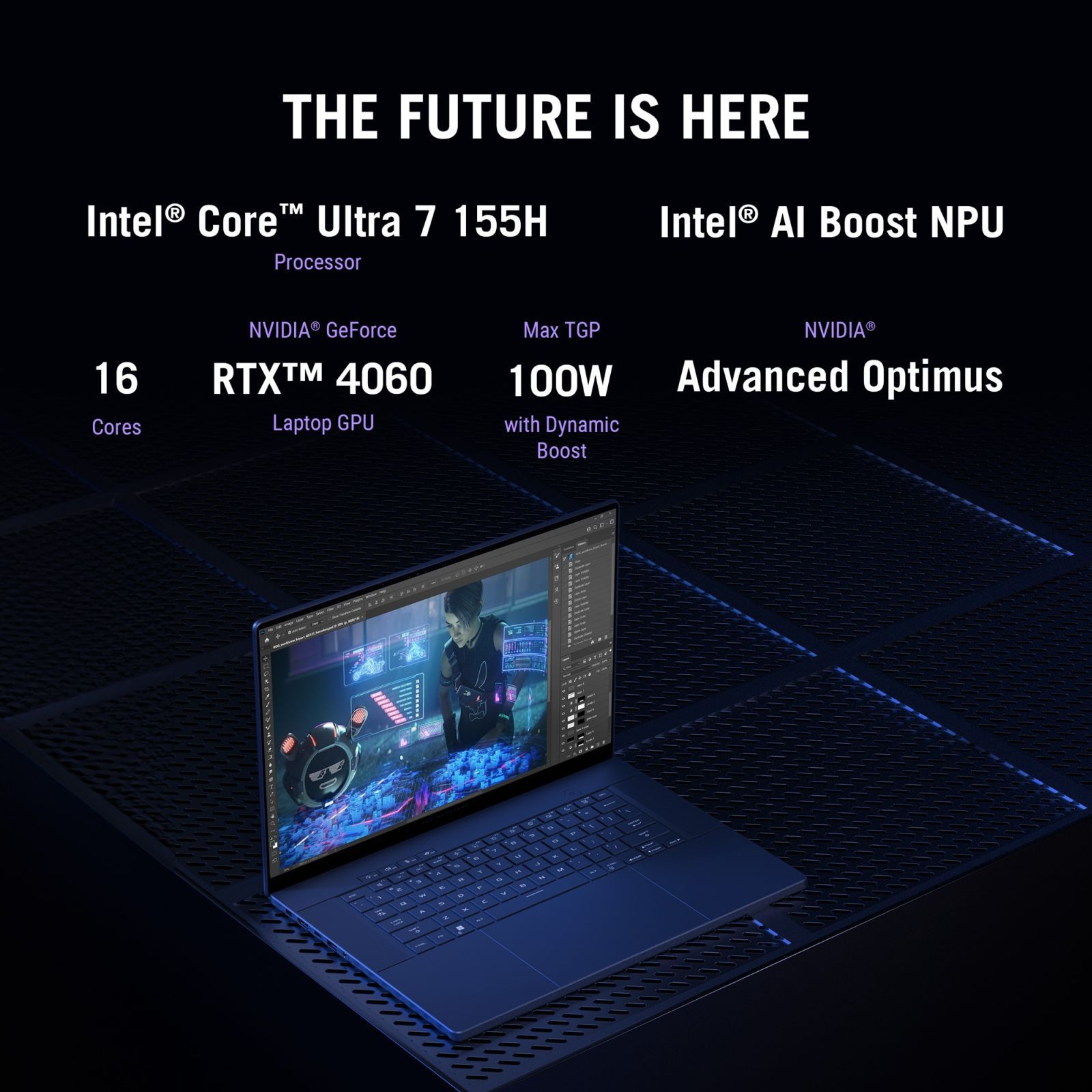 ASUS ROG Zephyrus G16 Intel Core Ultra 7 155H Gaming Laptop (16GB, 1TB SSD, Windows 11 Home, 8GB Graphics, 16 inch 240 Hz OLED Display, NVIDIA GeForce RTX 4060, MS Office Home 2024, Eclipse Gray, 1.85 KG)_7