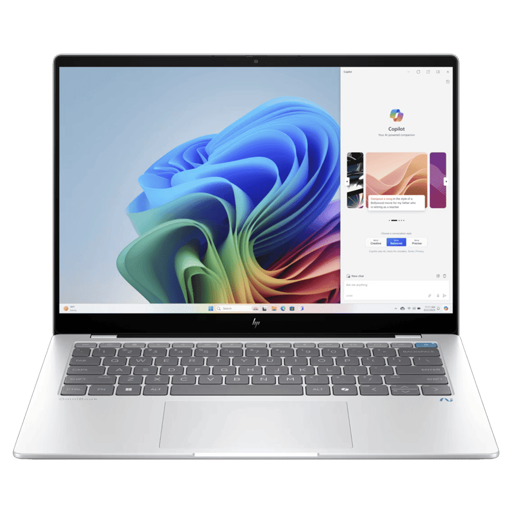 HP OmniBook X 14-fe1011QU Qualcomm Snapdragon X Plus Touchscreen Thin & Light Laptop (16GB, 512GB SSD, Windows 11 Home, 14 inch 2.2K IPS Display, MS Office 2021, Glacier Silver, 1.34 KG)_6