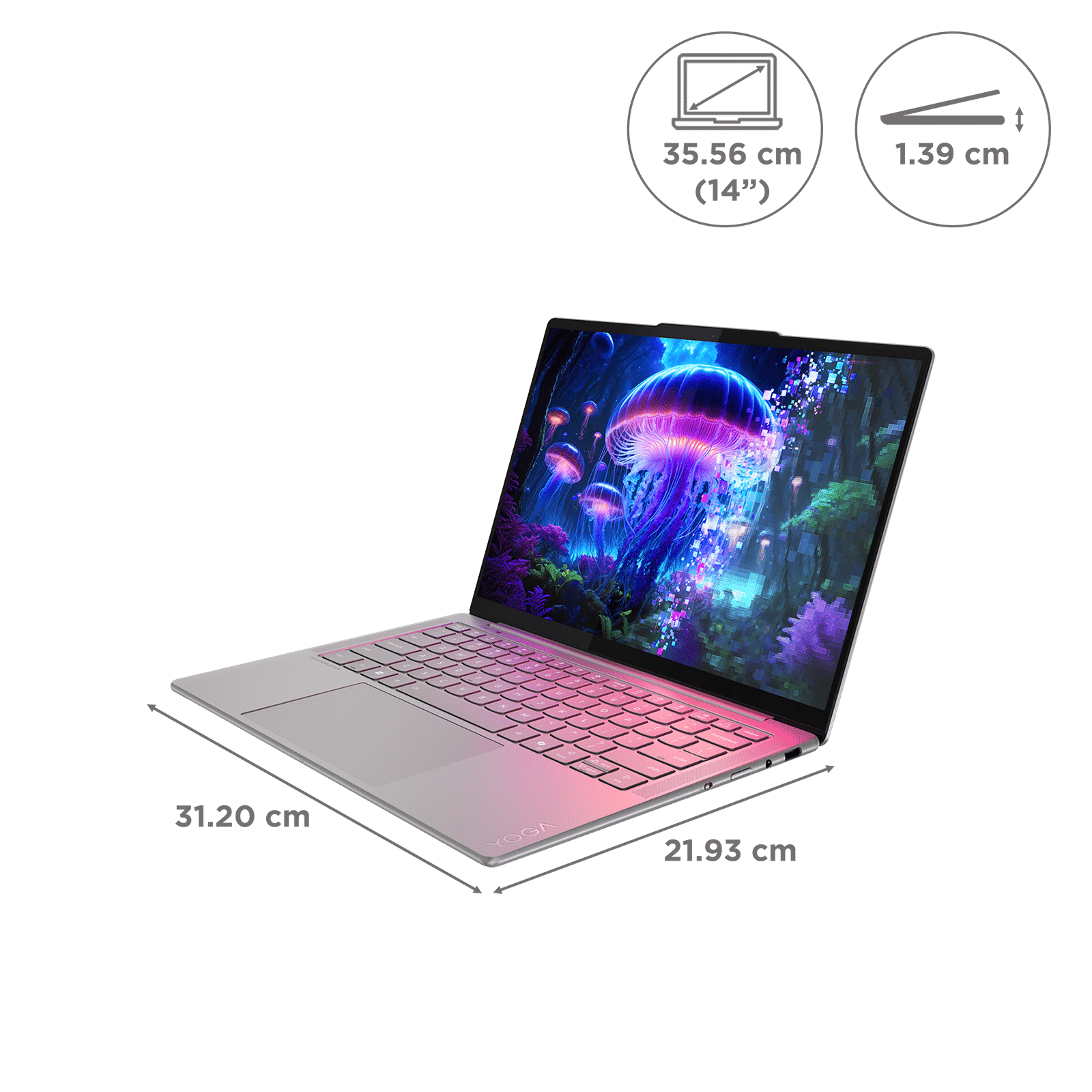 Lenovo Yoga Slim 7 14ILL10 Intel Core Ultra 5 228V Thin & Light Laptop (32GB, 1TB SSD, Windows 11 Home, 14 inch WUXGA OLED Display, MS Office Home 2024, Luna Grey, 1.19 KG)_2