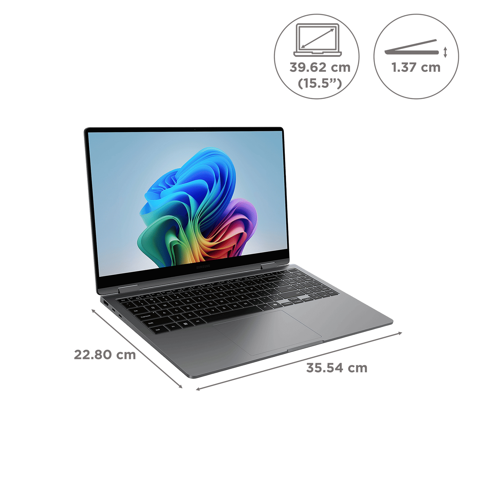 SAMSUNG Galaxy Book5 360 Intel Core Ultra 7 Touchscreen Thin & Light Laptop (32GB, 1TB SSD, Windows 11 Home, 16GB Graphics, 15.5 inch FHD AMOLED Display, MS Office 2021, Gray, 1.46 KG)_2