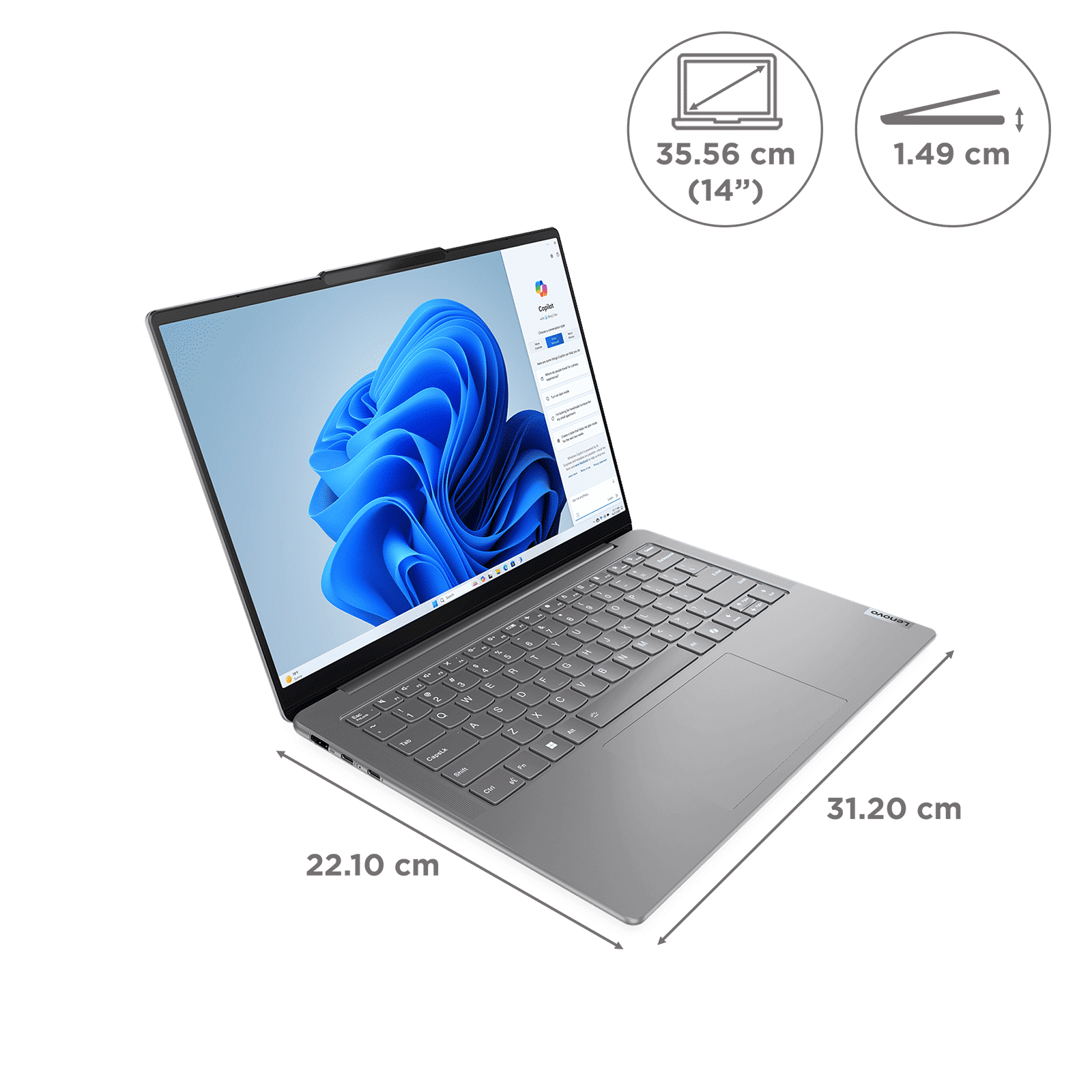 Lenovo Yoga Slim 7 14IMH9 Intel Core Ultra 5 Laptop (16GB, 1TB SSD, Windows 11 Home, 14 inch WUXGA OLED Display, MS Office 2024, Luna Grey, 1.39 KG) Lenovo Yoga Slim 7 14IMH9 Intel Core Ultra 5 Laptop (16GB, 1TB SSD, Windows 11 Home, 14 inch WUXGA OLED Display, MS Office 2024, Luna Grey, 1.39 KG)_2