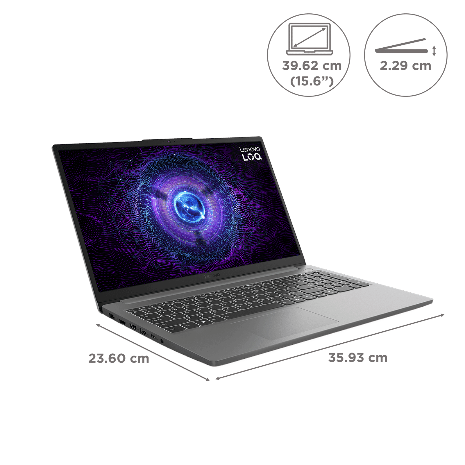 Lenovo LOQ 15IAX9E Intel Core i5 12th Gen Gaming Laptop (12GB, 512GB SSD, Windows 11 Home, 4GB Graphics, 15.6 inch 144 Hz Full HD IPS Display, NVIDIA GeForce RTX 2050, MS Office Home 2024, Luna Grey, 1.77 KG)_2