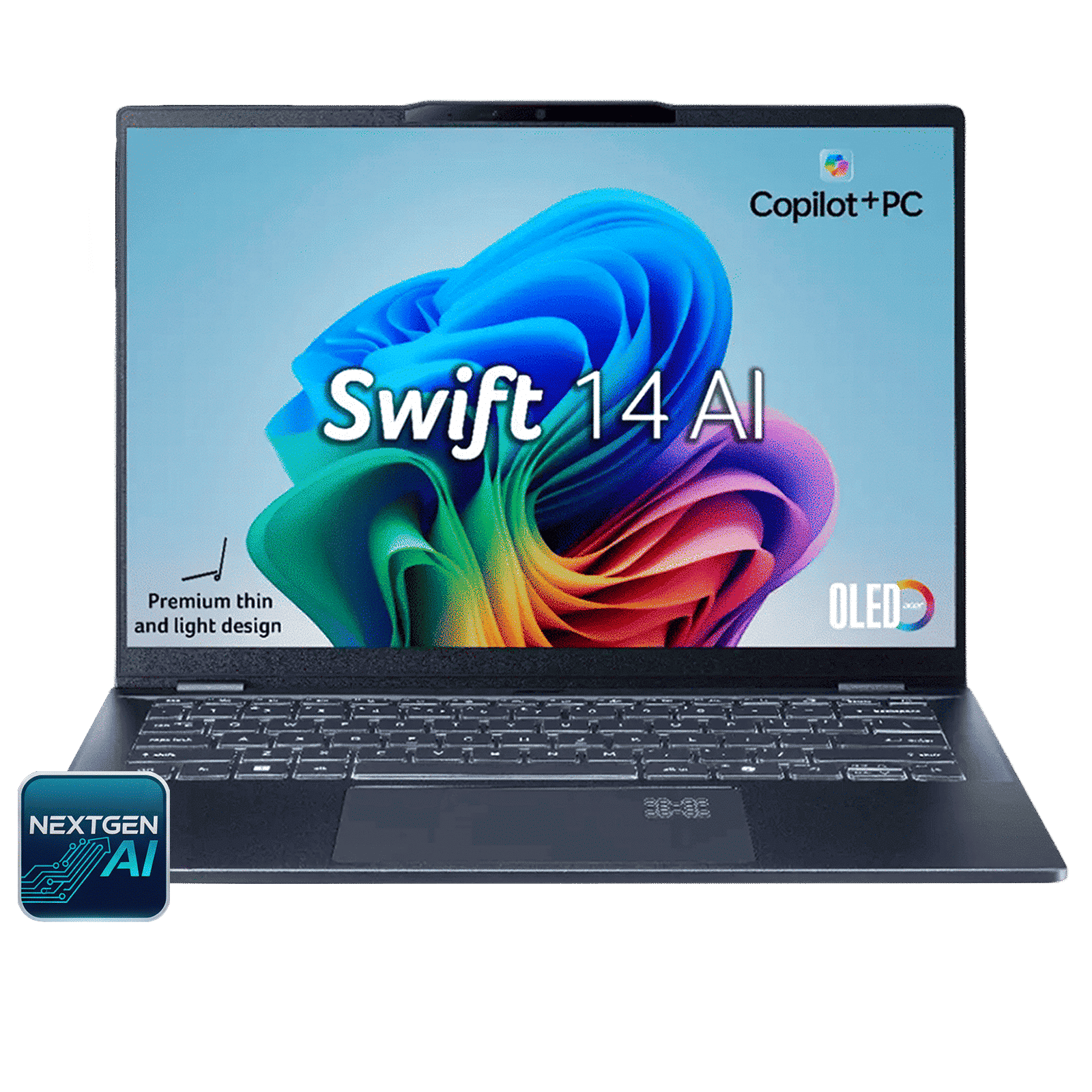 acer Swift 14 AI SF14-51 Intel Core Ultra 7 Thin & Light Laptop (16GB, 1TB SSD, Windows 11 Home, 14 inch OLED WUXGA Display, MS Office, Steam Blue, 1.28 KG)_1