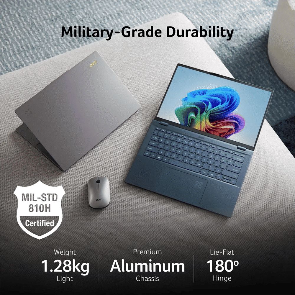 acer Swift 14 AI SF14-51 Intel Core Ultra 7 Thin & Light Laptop (16GB, 1TB SSD, Windows 11 Home, 14 inch OLED WUXGA Display, MS Office, Steam Blue, 1.28 KG)_17