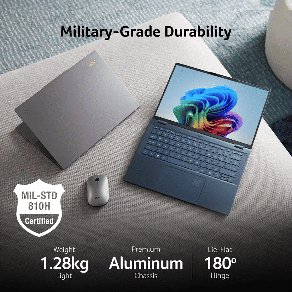 acer Swift 14 AI SF14-51 Intel Core Ultra 7 Thin & Light Laptop (16GB, 1TB SSD, Windows 11 Home, 14 inch OLED WUXGA Display, MS Office, Steam Blue, 1.28 KG)_6