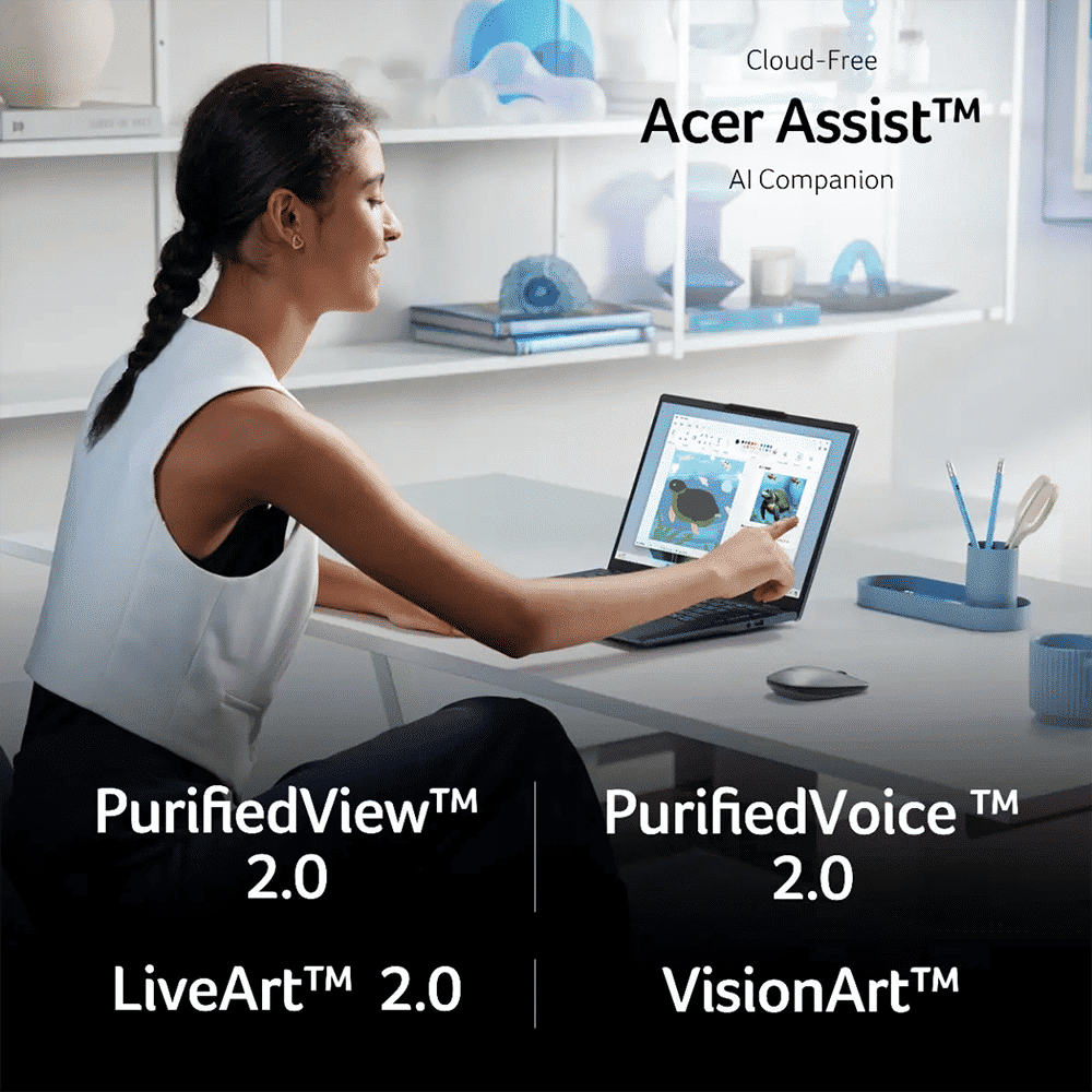 acer Swift 14 AI SF14-51 Intel Core Ultra 7 Thin & Light Laptop (16GB, 1TB SSD, Windows 11 Home, 14 inch OLED WUXGA Display, MS Office, Steam Blue, 1.28 KG)_9