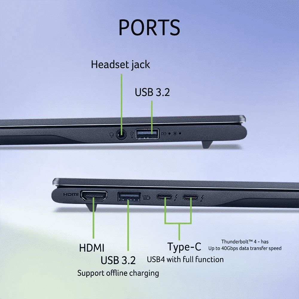 acer Swift 14 AI SF14-51 Intel Core Ultra 7 Thin & Light Laptop (16GB, 1TB SSD, Windows 11 Home, 14 inch OLED WUXGA Display, MS Office, Steam Blue, 1.28 KG)_10
