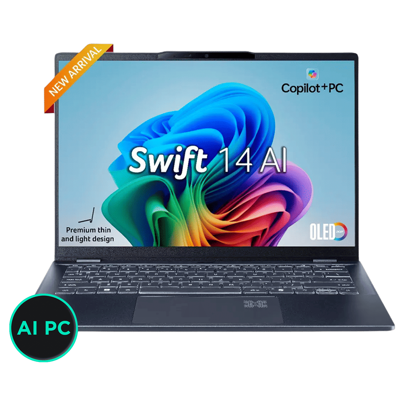 acer Swift 14 AI SF14-51 Intel Core Ultra 5 Thin & Light Laptop (16GB, 512GB SSD, Windows 11 Home, 14 inch OLED WUXGA Display, MS Office, Steam Blue, 1.25 KG)