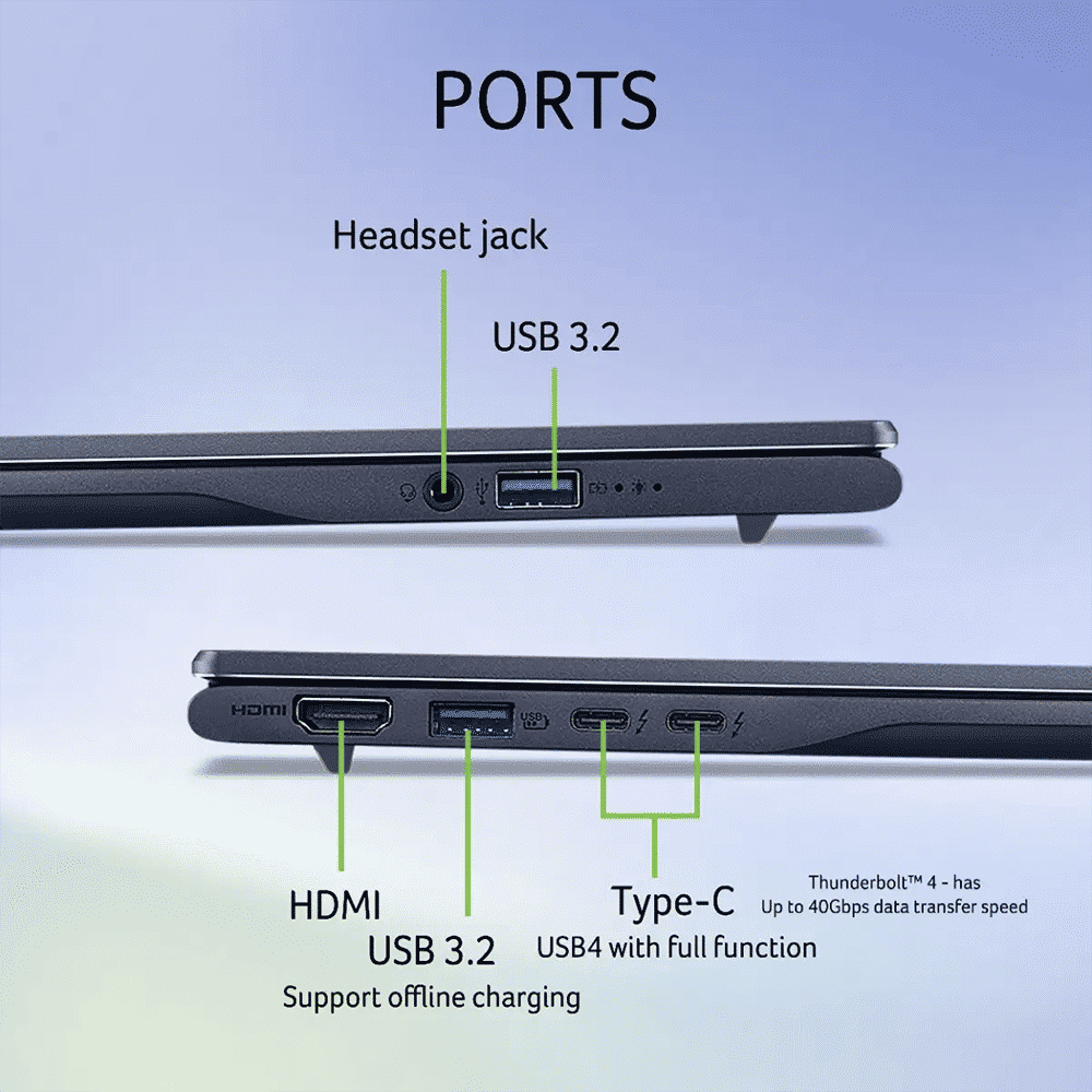 acer Swift 14 AI SF14-51 Intel Core Ultra 5 Thin & Light Laptop (16GB, 512GB SSD, Windows 11 Home, 14 inch OLED WUXGA Display, MS Office, Steam Blue, 1.25 KG)_10