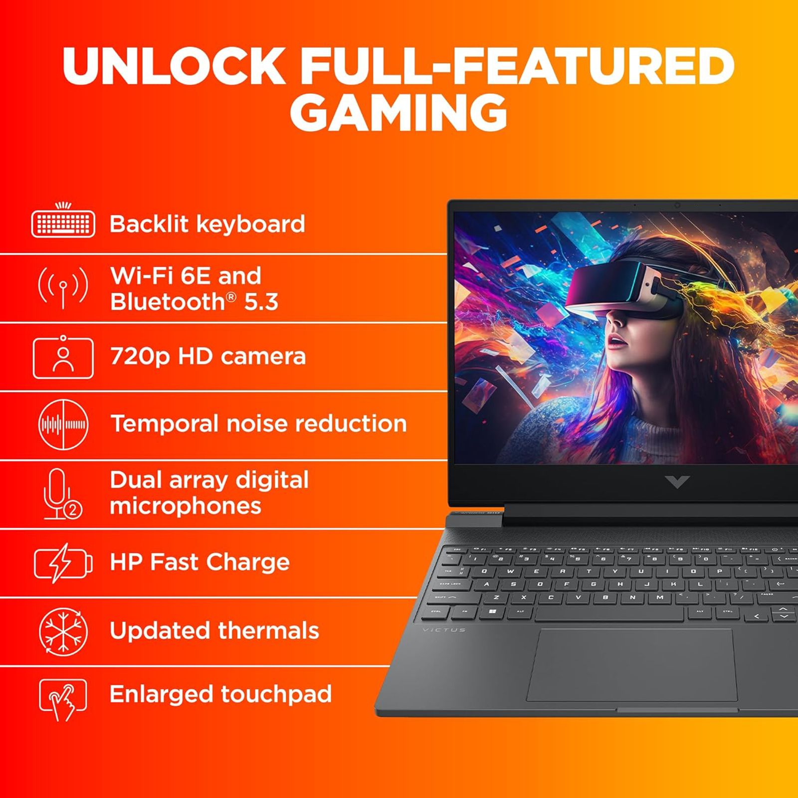 HP Victus 15-fb0185AX AMD Ryzen 5-5600H Gaming Laptop (8GB, 512GB SSD, Windows 11 Home, 4GB Graphics, 15.6 inch 144 Hz Full HD IPS Display, AMD Radeon RX 6500M, MS Office & Home 2021, Mica Silver, 2.29 KG)_10