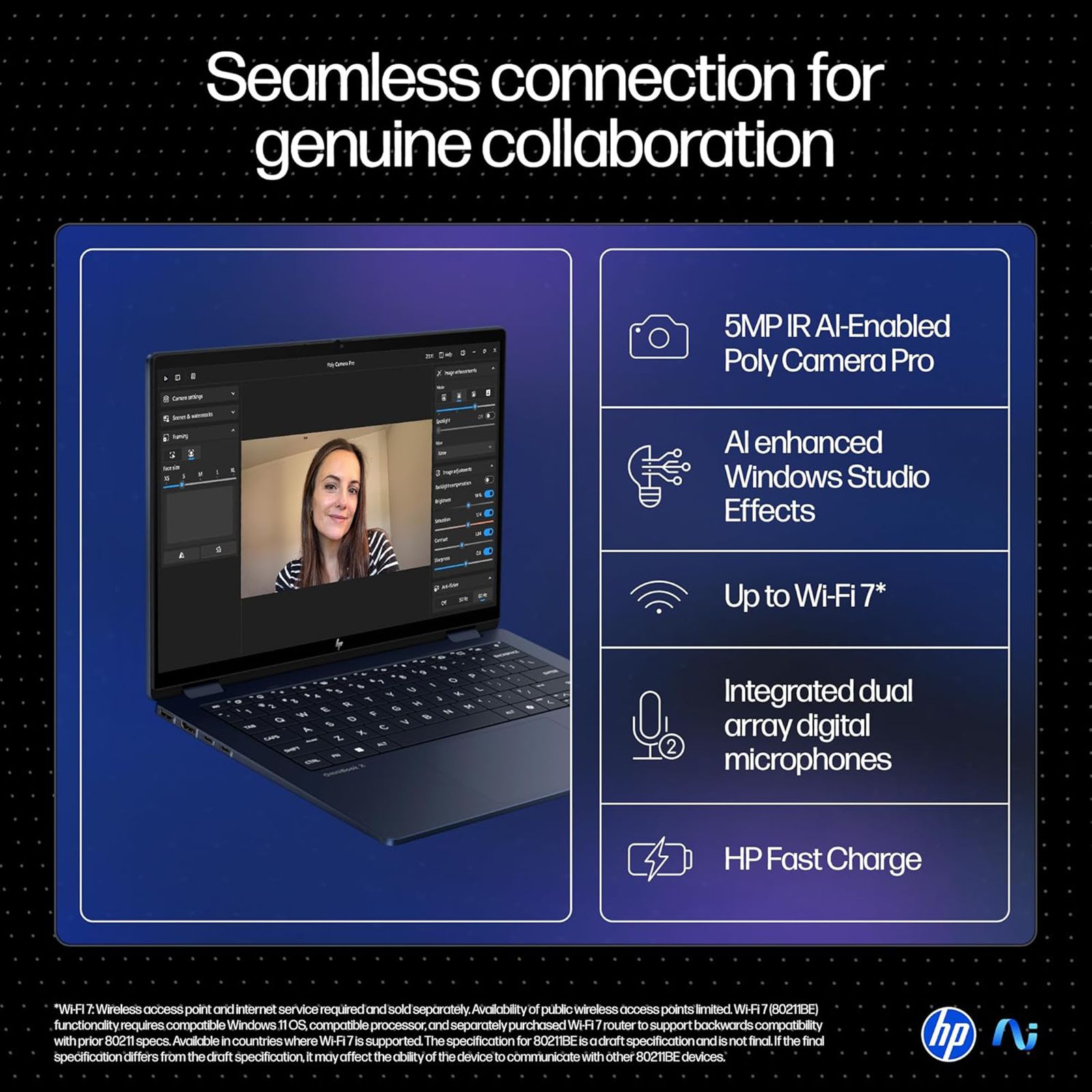 HP OmniBook X Flip 14-fm0026TU Intel Core Ultra 7 Touchscreen Thin & Light Laptop (16GB, 512GB SSD, Windows 11 Home, 14 inch 3K OLED Display, MS Office Home 2024, Atmospheric Blue, 1.38 KG)_16