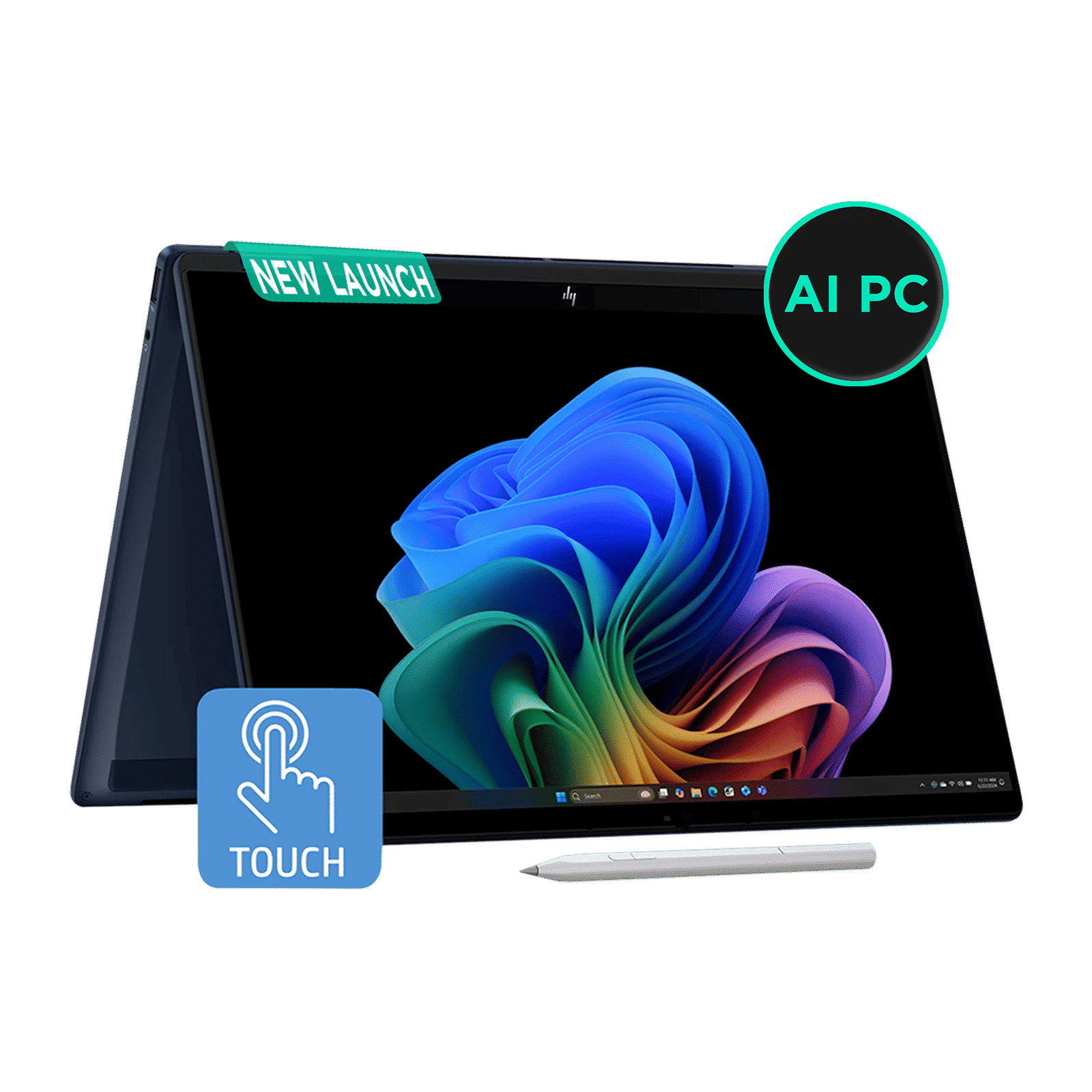 HP OmniBook X Flip Intel Core Ultra 7 Touchscreen Thin & Light Laptop (32GB, 1TB SSD, Windows 11 Home, 14 inch 3K OLED Display, MS Office Home 2024, Atmospheric Blue, 1.38 KG)