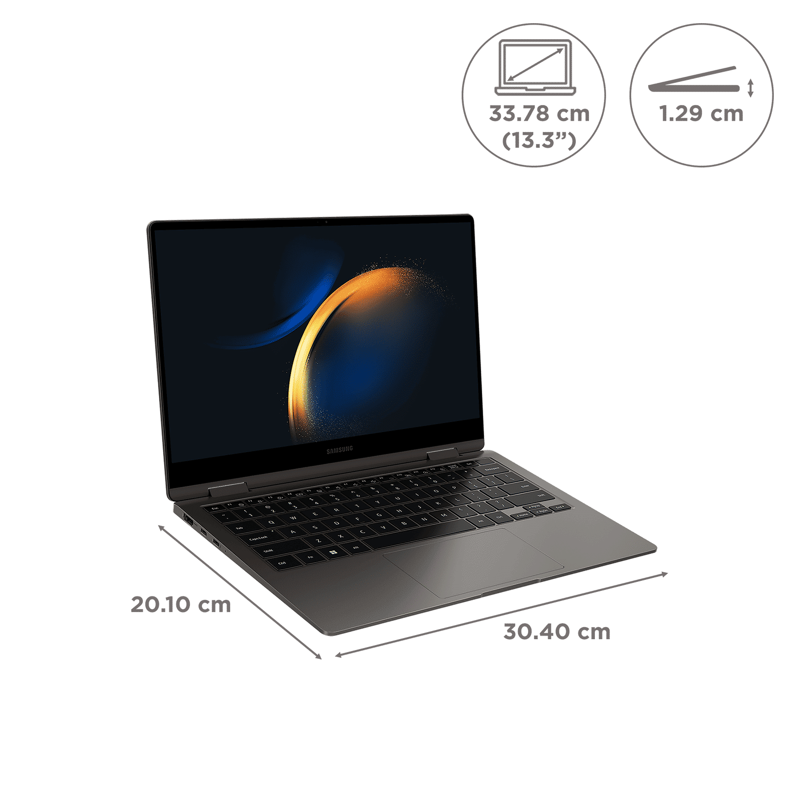 SAMSUNG Galaxy Book3 360 Intel Evo Core i7 13th Gen 2-in-1 Laptop (16GB, 512GB SSD, Windows 11 Home, 13.3 inch Full HD Super AMOLED Display, MS Office 2024, Graphite Grey, 1.16 KG)_2