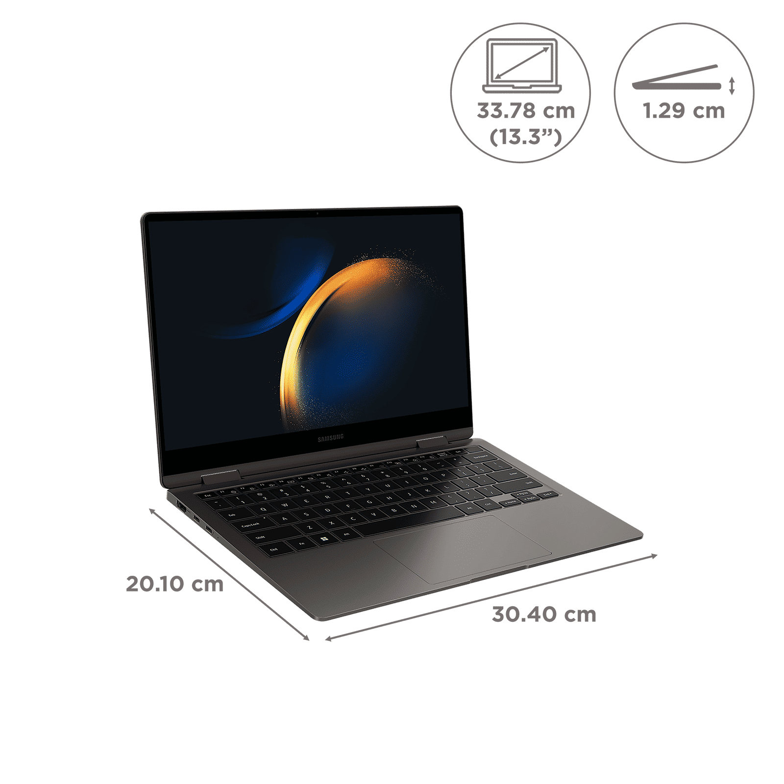 SAMSUNG Galaxy Book3 360 Intel Evo Core i5 13th Gen 2-in-1 Laptop (16GB, 512GB SSD, Windows 11 Home, 13.3 inch Full HD Super AMOLED Display, MS Office 2024, Graphite Grey, 1.16 KG)_2