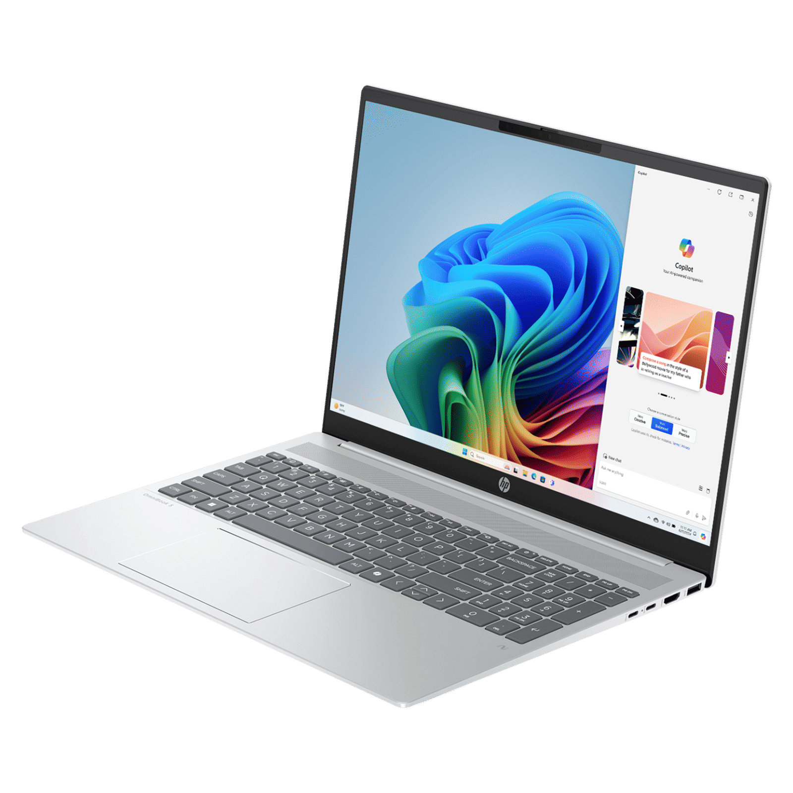 HP OmniBook 5 16-ag1037AU AMD Ryzen AI 5 Thin & Light Laptop (16GB, 512GB SSD, Windows 11 Home, 16 inch 2K IPS Display, MS Office Home 2024, Glacier Silver, 1.79 KG)_4