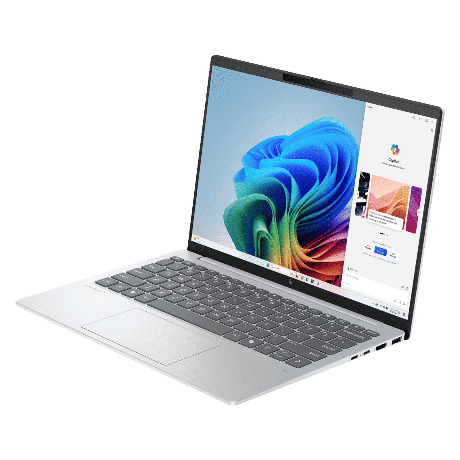 HP OmniBook 7 13-bg1456AU AMD Ryzen AI 7 Thin & Light Laptop (16GB, 512GB SSD, Windows 11 Home, 13.3 inch WQXGA IPS Display, MS Office Home 2024, Glacier Silver, 1 KG)_4