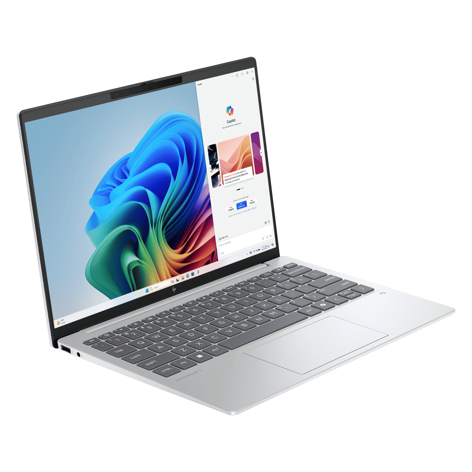 HP OmniBook 7 13-bg1456AU AMD Ryzen AI 7 Thin & Light Laptop (16GB, 512GB SSD, Windows 11 Home, 13.3 inch WQXGA IPS Display, MS Office Home 2024, Glacier Silver, 1 KG)_7