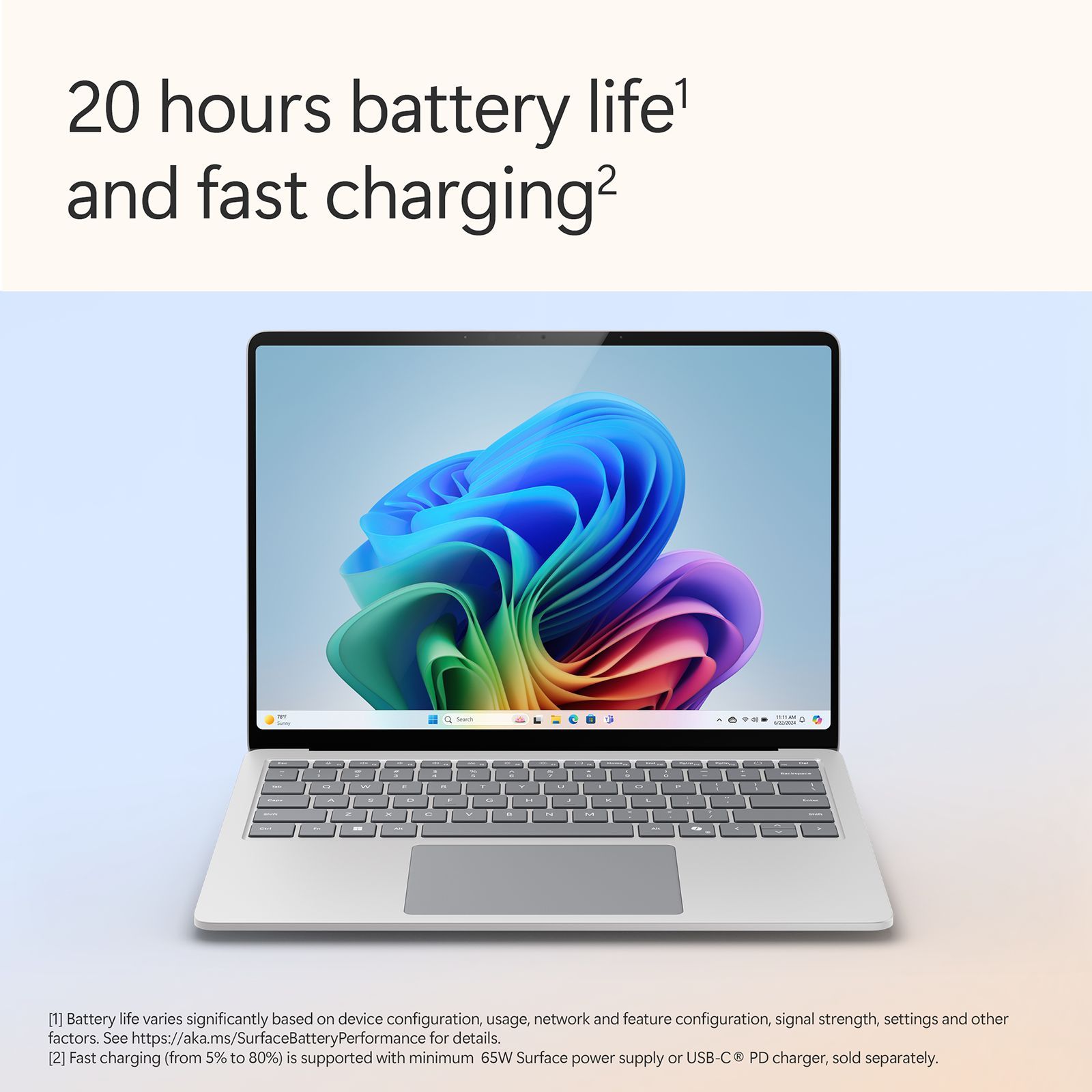 Microsoft Surface 7th Edition Qualcomm Snapdragon X Plus Touchscreen Thin & Light Laptop (16GB, 256GB SSD, Windows 11 Home, 13.8 inch LCD Display, Platinum, 1.34 KG)_5