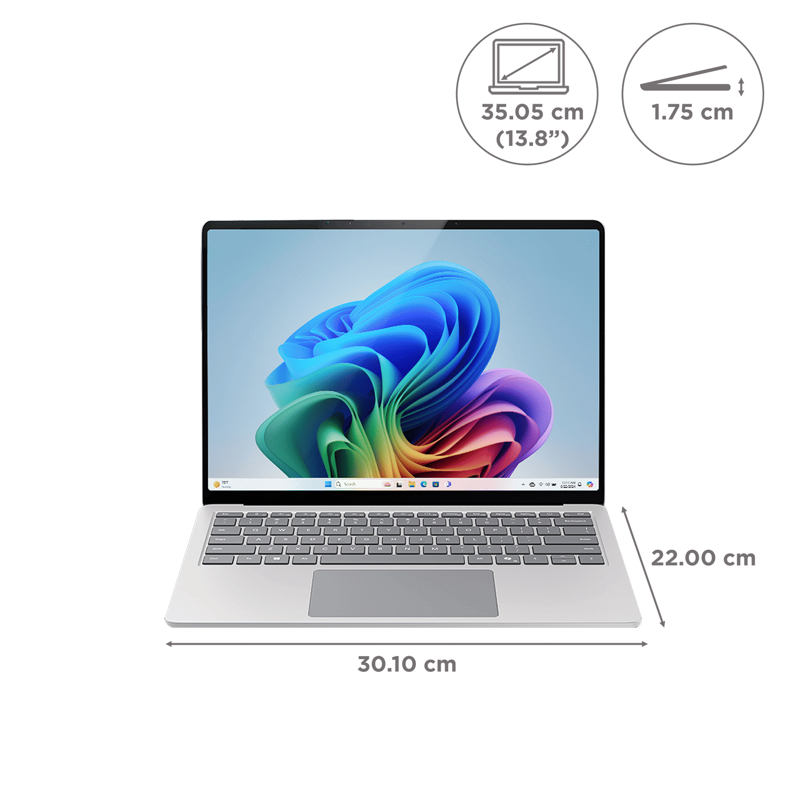 Microsoft Surface 7th Edition Qualcomm Snapdragon X Plus Touchscreen Thin & Light Laptop (16GB, 256GB SSD, Windows 11 Home, 13.8 inch LCD Display, Platinum, 1.34 KG)_2