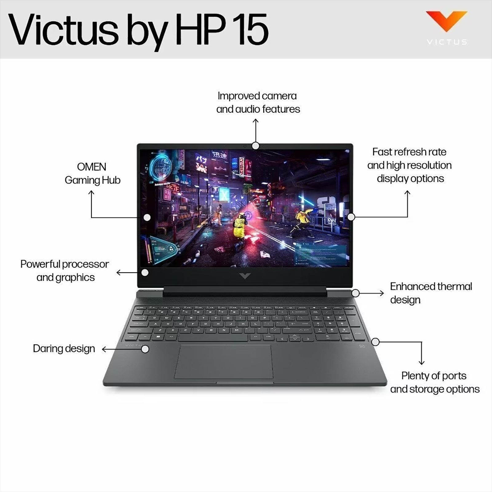 HP Victus 15-fa2703TX Intel Core i5 13th Gen Gaming Laptop (16GB, 512GB SSD, Windows 11 Home, 4GB Graphics, 15.6 inch 144 Hz Full HD IPS Display, NVIDIA GeForce RTX 2050, MS Office 2024, Mica Silver, 2.29 KG) HP Victus 15-fa2703TX Intel Core i5 13th Gen Gaming Laptop (16GB, 512GB SSD, Windows 11 Home, 4GB Graphics, 15.6 inch 144 Hz Full HD IPS Display, NVIDIA GeForce RTX 2050, MS Office 2024, Mica Silver, 2.29 KG)_6