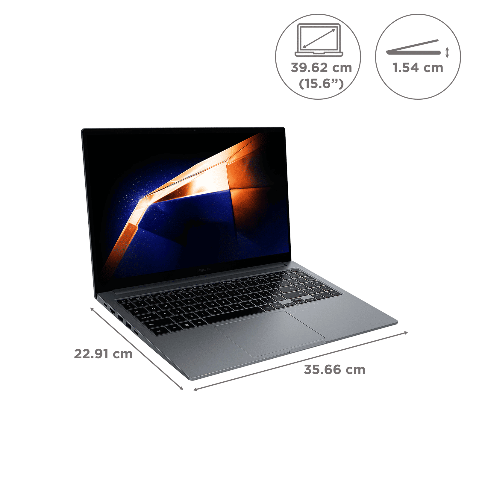 SAMSUNG Galaxy Book4 Intel Core 5 Thin & Light Laptop (16GB, 512GB SSD, Windows 11 Home, 15.6 inch Full HD LED Display, MS Office 2024, Gray, 1.55 KG)_2