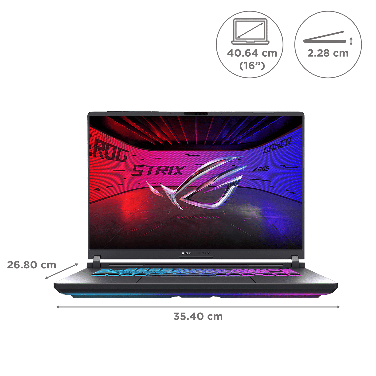 ASUS ROG Strix G16 G615LR-S5190WS Intel Core Ultra 9 Gaming Laptop (32GB, 1TB SSD, Windows 11 Home, 12GB Graphics, 16 inch 240 Hz 2.5K WQXGA Display, NVIDIA GeForce RTX 5070Ti, MS Office Home 2024, Eclipse Gray, 2.65 KG)_2