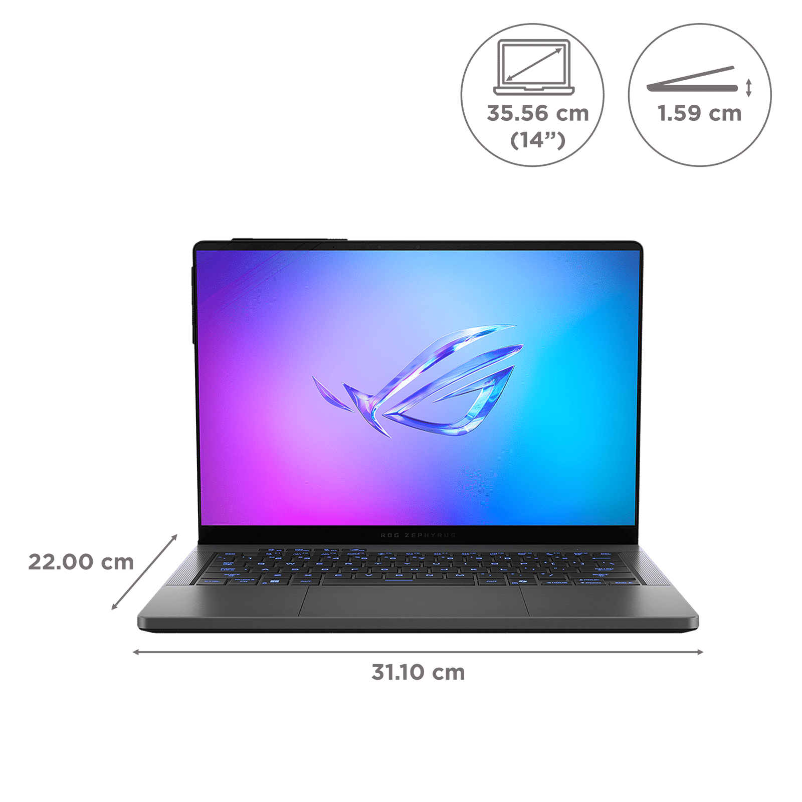 ASUS ROG Zephyrus G14 GA403WR-QS123WS AMD Ryzen AI 9 Gaming Laptop (32GB, 2TB SSD, Windows 11 Home, 12GB Graphics, 14 inch 120Hz 3K OLED Display, NVIDIA GeForce RTX 5070 Ti, MS Office Home 2024, Eclipse Gray, 1.57 KG)_2
