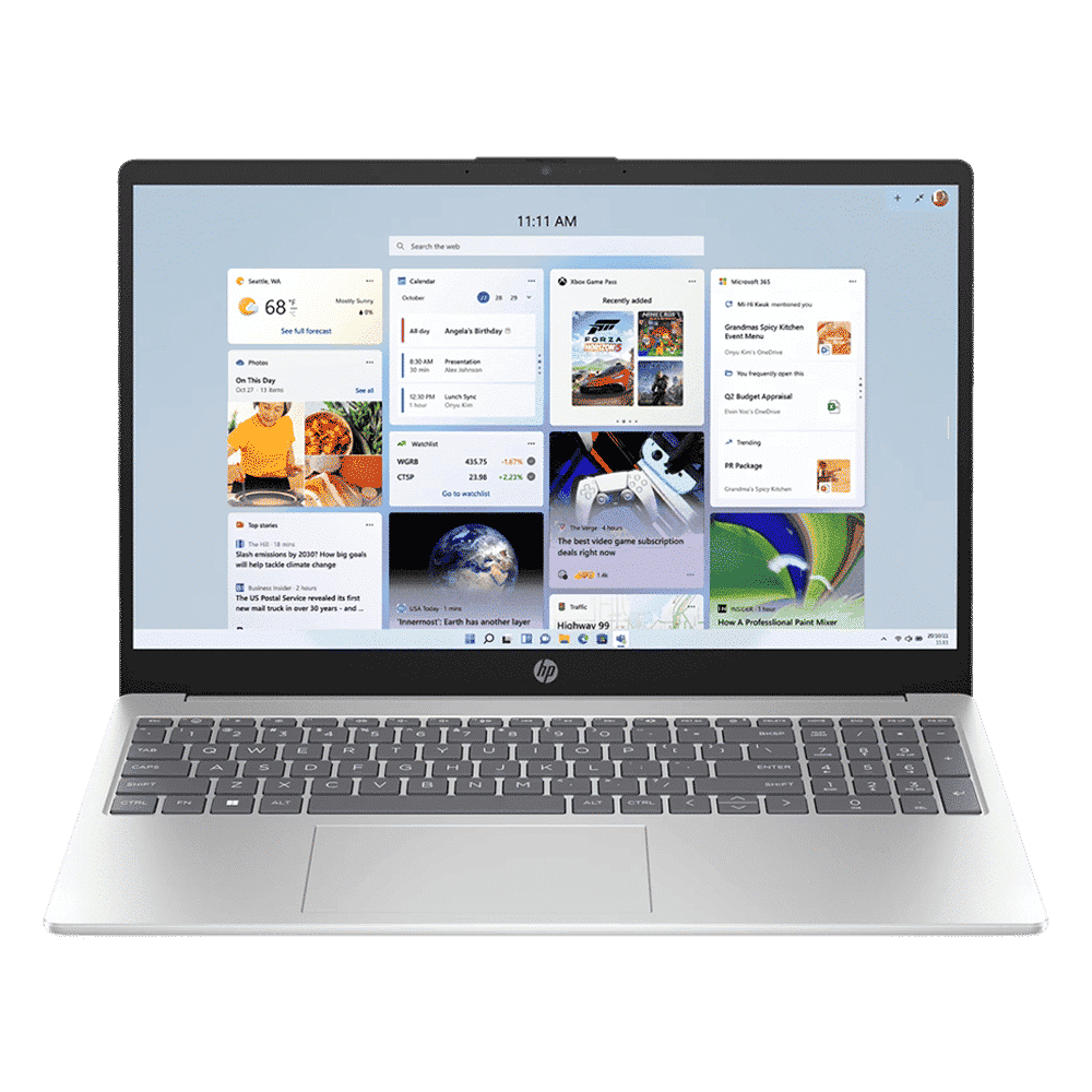 HP 15-fc0154AU AMD Ryzen 3 Thin & Light Laptop (8GB, 512GB SSD, Windows 11 Home, 15.6 inch Full HD Display, MS Office Home, Natural Silver, 1.59 KG)_1