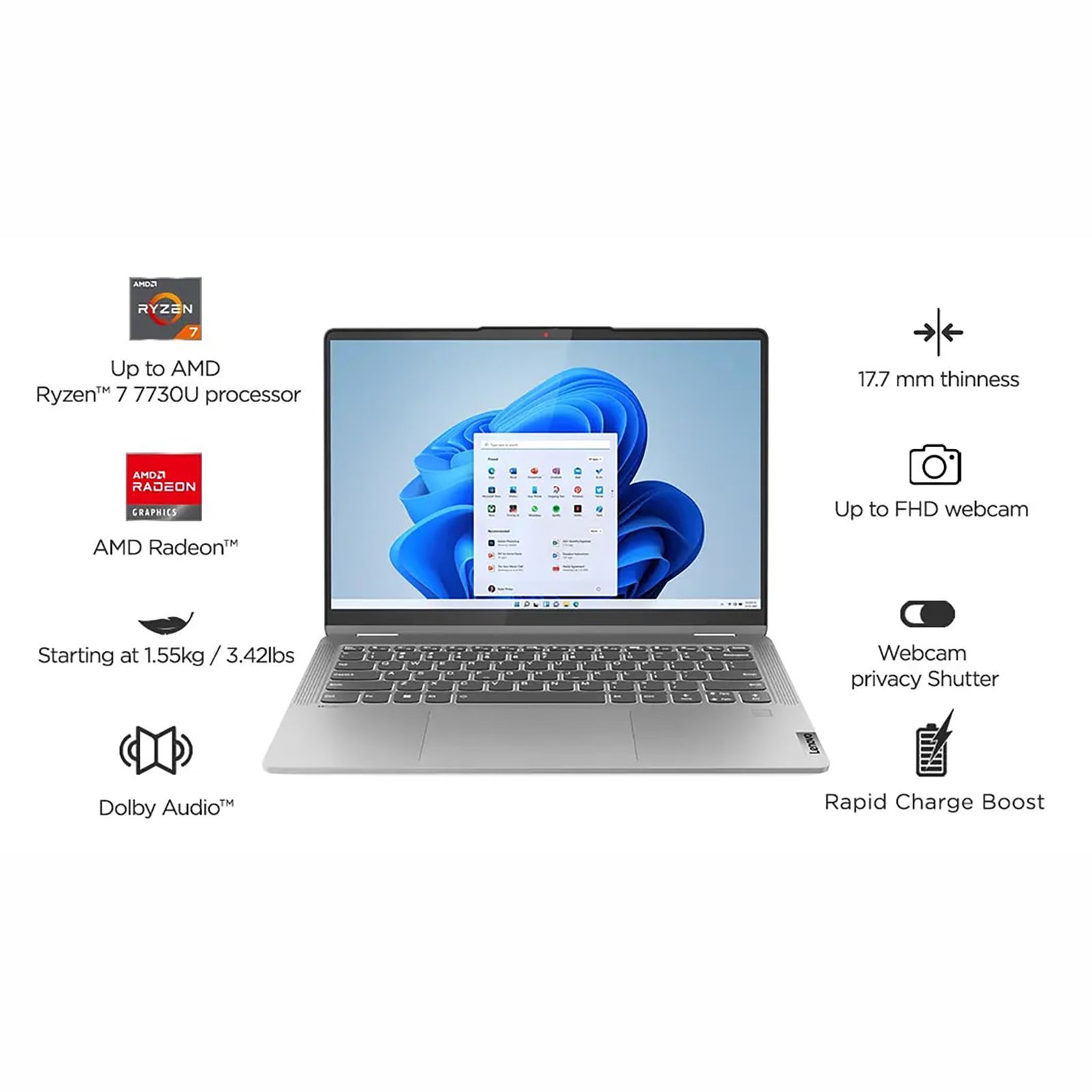Lenovo IdeaPad Flex 5 14ABR8 AMD Ryzen 7 Touchscreen 2-in-1 Laptop (16GB, 512GB SSD, Windows 11 Home, 14 inch WUXGA IPS Display, MS Office Home 2024, 1.55 KG)_18