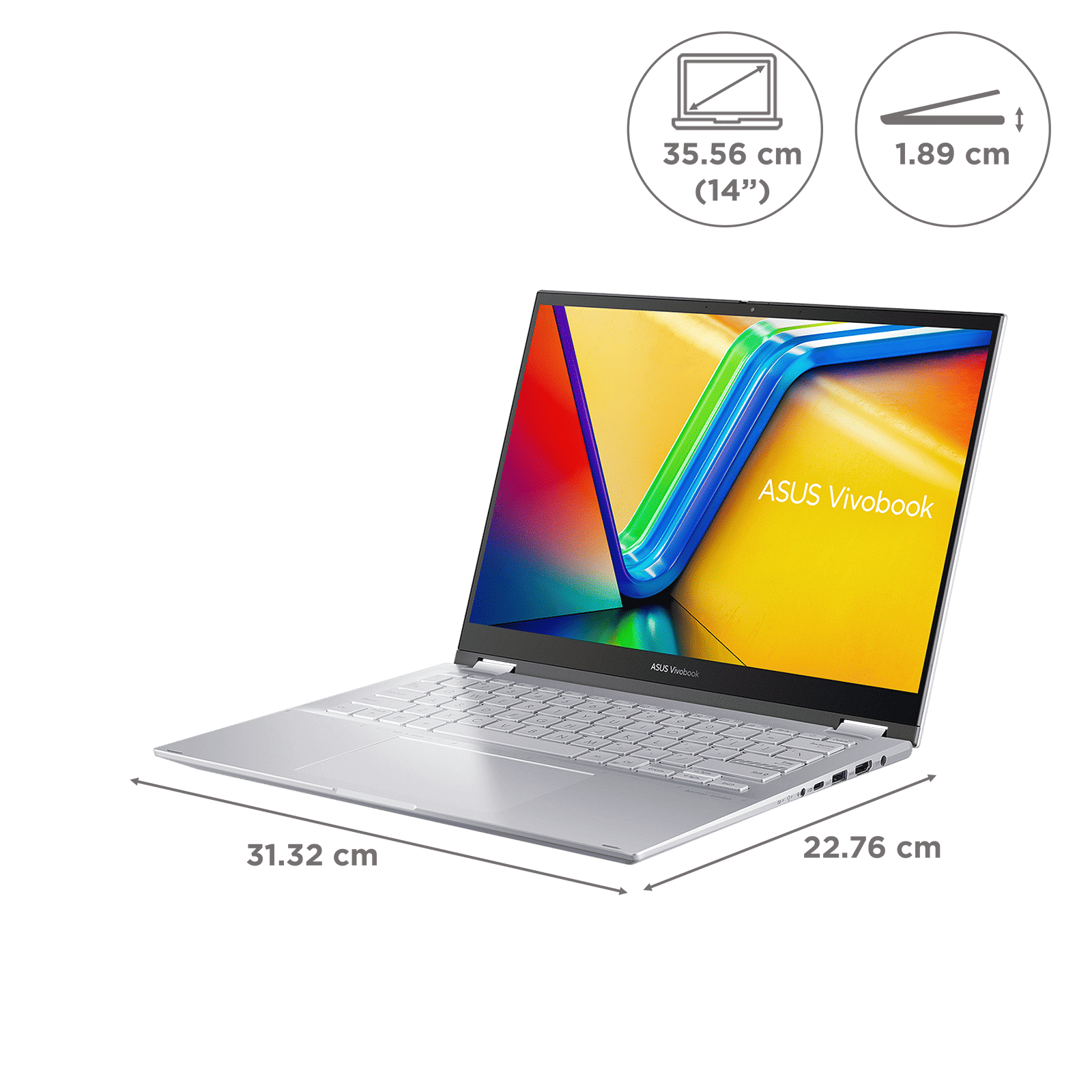 ASUS Vivobook S14 Flip TP3402VAO-LZ612WS Intel Core i5 13th Gen Touchscreen 2-in-1 Laptop (16GB, 512GB SSD, Windows 11 Home, 14 inch WUXGA IPS Display, MS Office Home 2024, Cool Silver, 1.50 KG)_2
