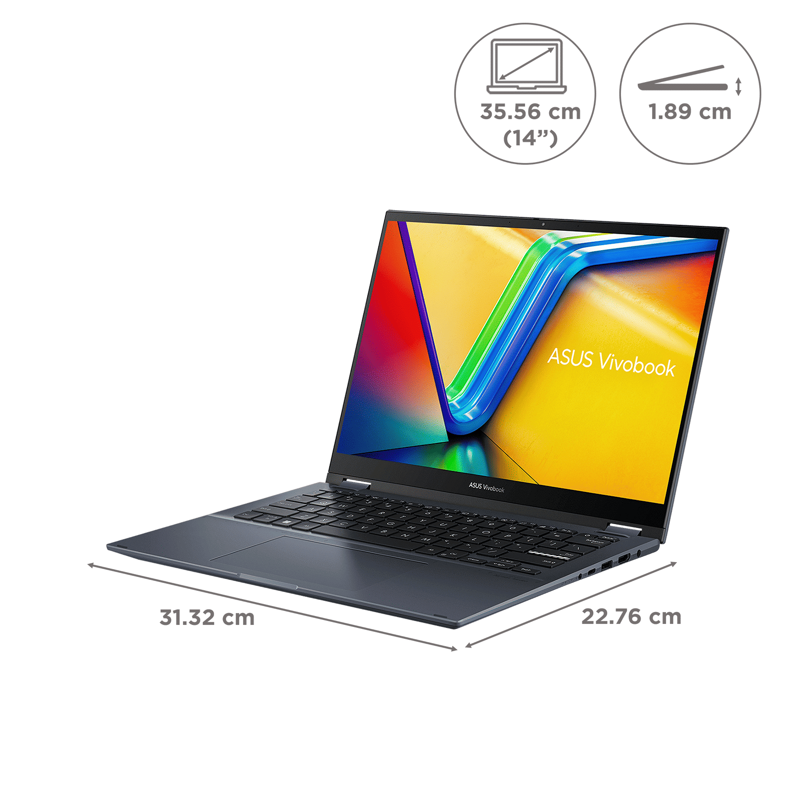 ASUS Vivobook S14 Flip TP3402VAO-LZ619WS Intel Core i5 13th Gen Touchscreen 2-in-1 Laptop (16GB, 512GB SSD, Windows 11 Home, 14 inch WUXGA IPS Display, MS Office Home 2024, Quiet Blue, 1.50 KG)_2