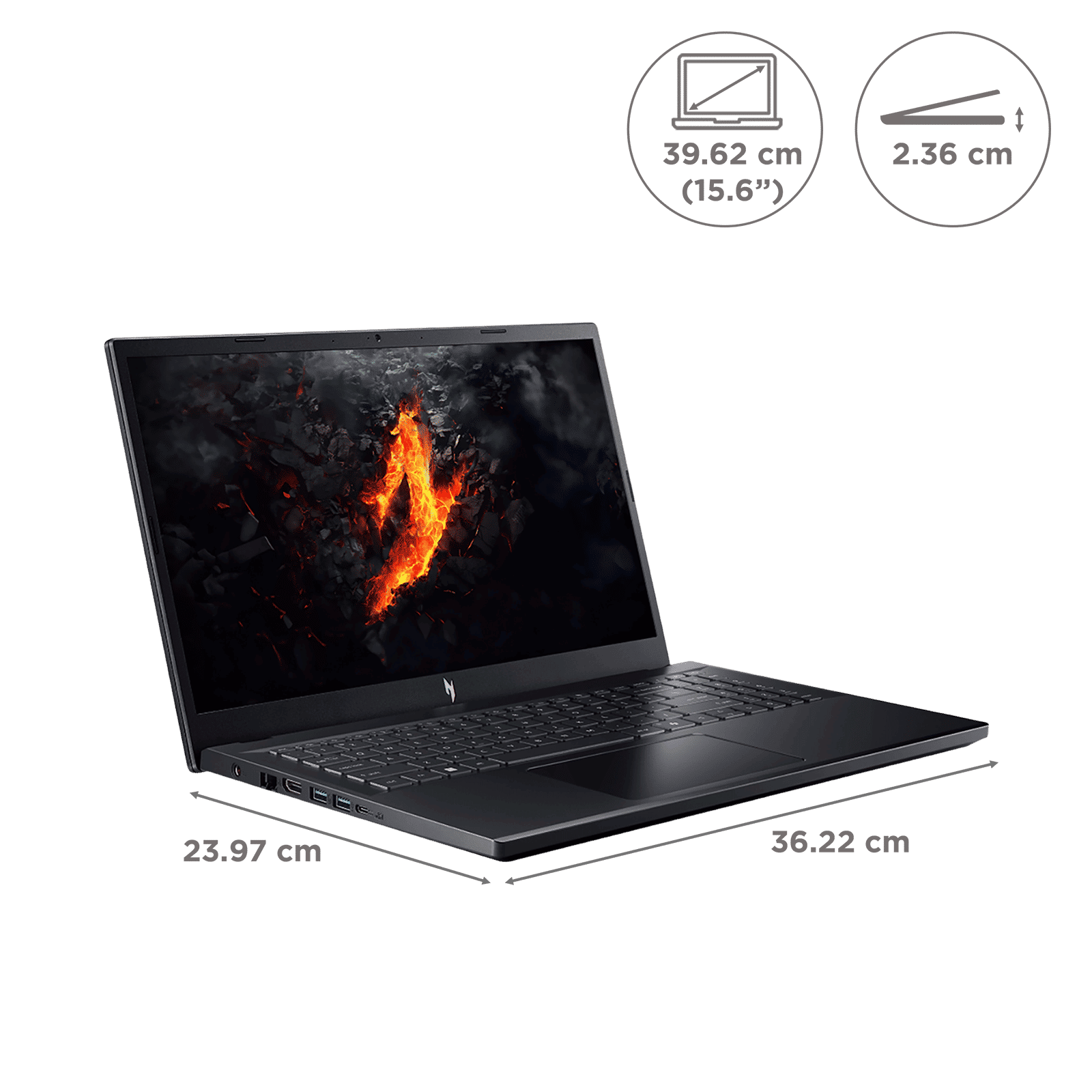 acer Nitro V15 AMD Ryzen 5 Gaming Laptop (16GB, 512GB SSD, Windows 11 Home, 6GB Graphics, 15.6 Inch 165 Hz Full HD IPS Display, NVIDIA GeForce RTX 3050, MS Office, Obsidian Black, 2.10 KG)_2