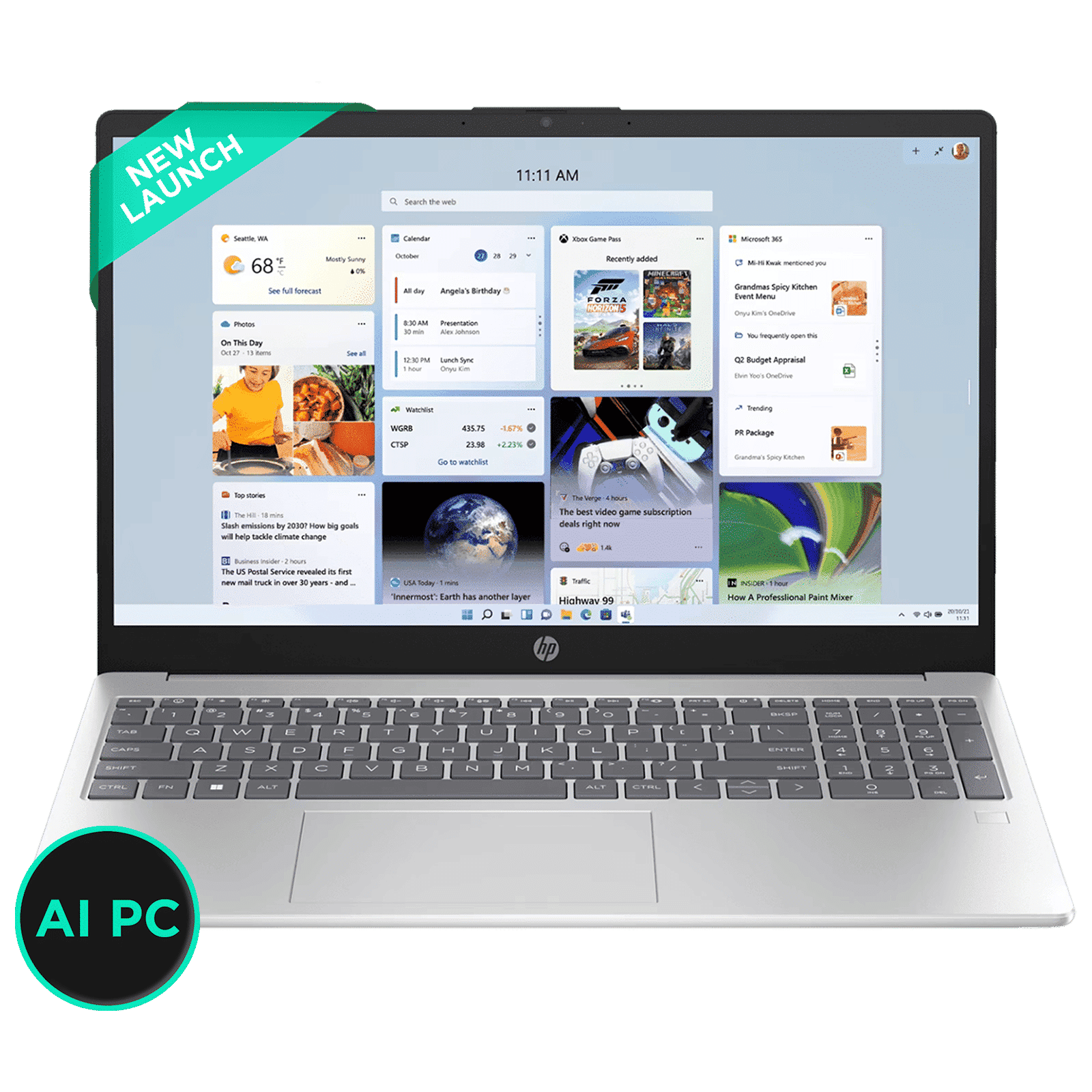 HP 15-hr1000TU Intel Core Ultra 5 Thin & Light Laptop (16GB, 512GB SSD, Windows 11 Home, 15.6 inch Full HD Display, Natural Silver, 1.65 KG)