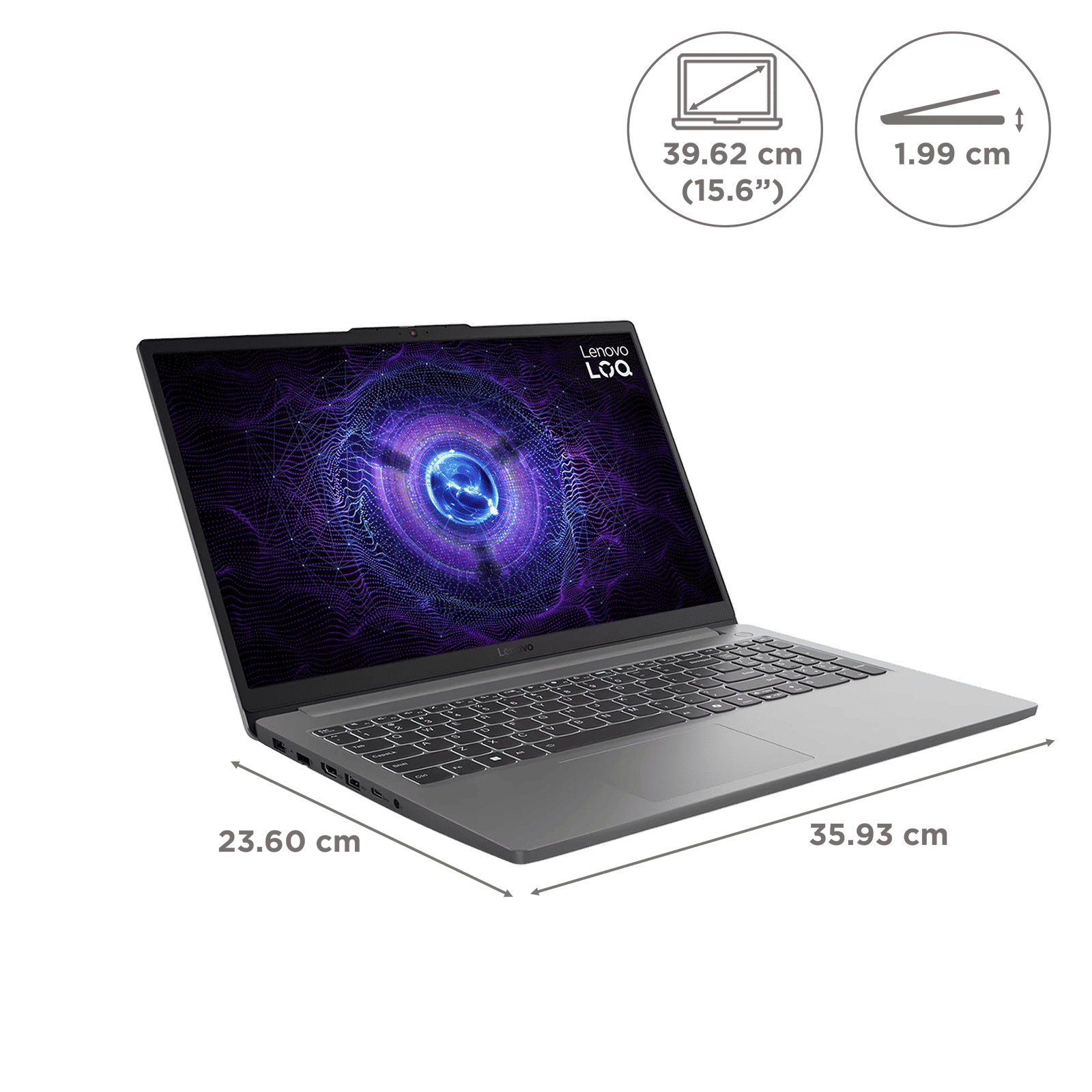 Lenovo LOQ 15IAX9E Intel Core i5 12th Gen Gaming Laptop (16GB, 512GB SSD, Windows 11 Home, 4GB Graphics, 15.6 inch 144 Hz Full HD IPS Display, NVIDIA GeForce RTX 3050A, MS Office Home 2024, Luna Grey, 1.77 KG)_2