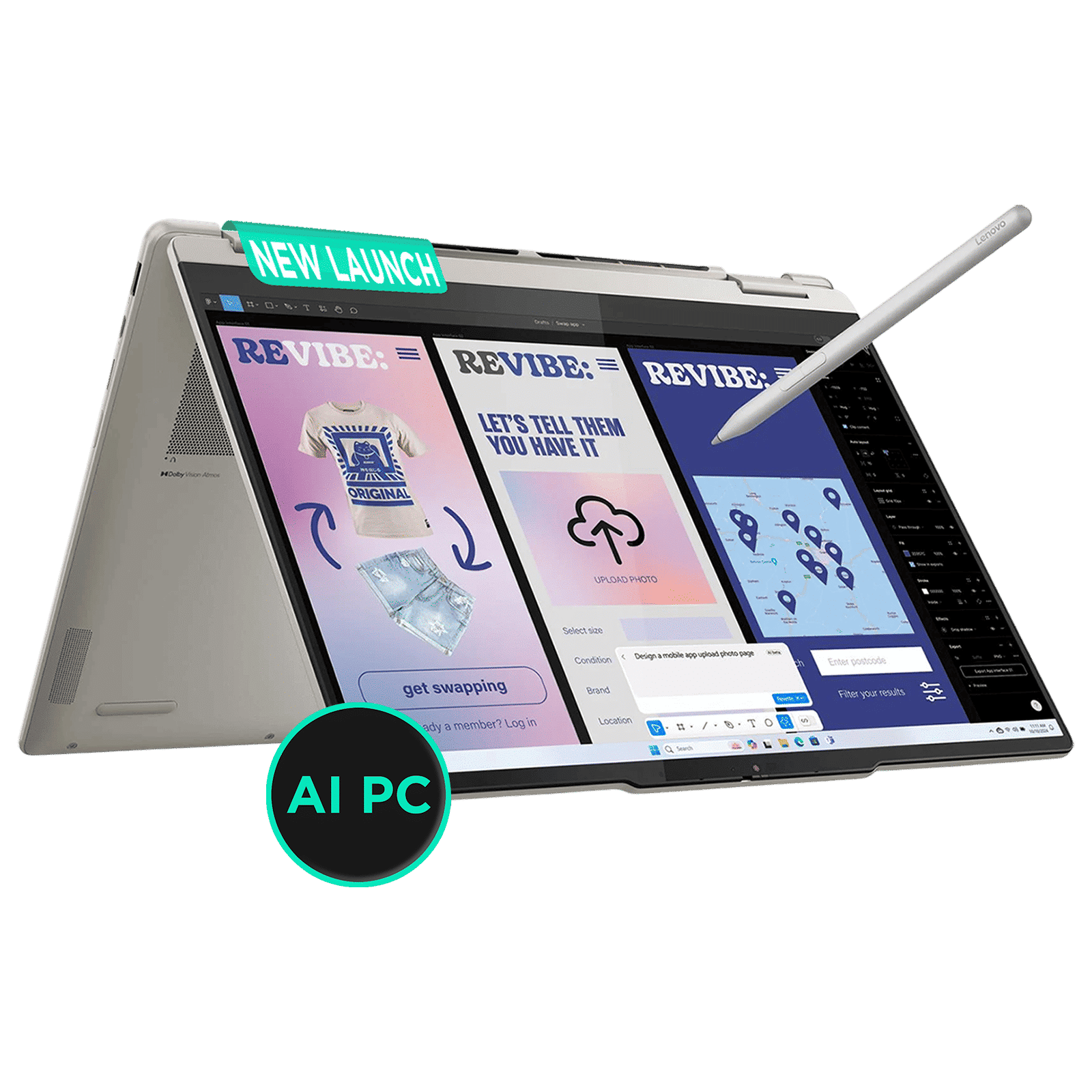Lenovo Yoga 7 14ILL10 Intel Core Ultra 5 Touchscreen 2-in-1 Laptop (16GB, 1TB SSD, Windows 11 Home, 14 inch WUXGA OLED Display, MS Office 2024, Seashell, 1.38 KG)