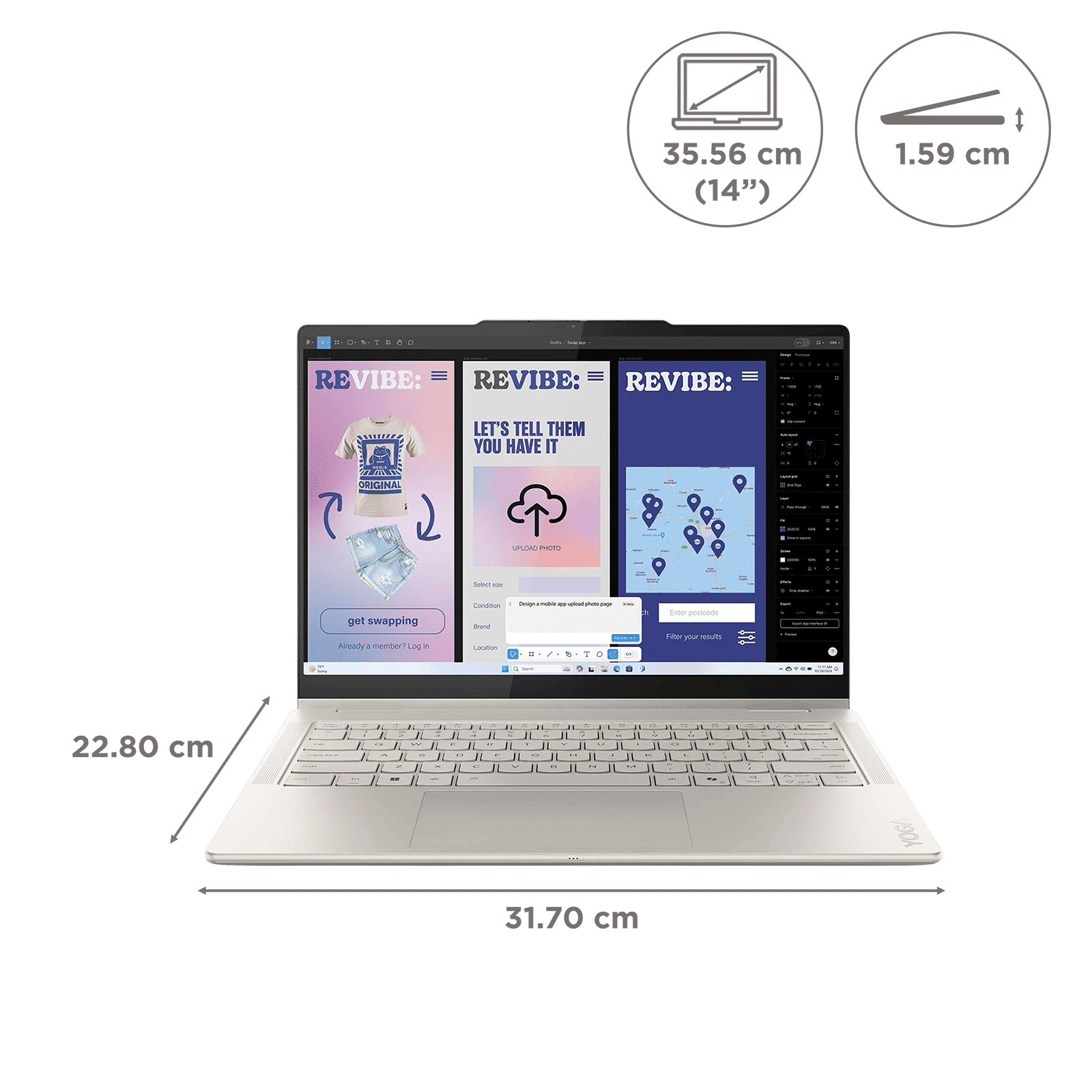 Lenovo Yoga 7 14ILL10 Intel Core Ultra 7 Touchscreen 2-in-1 Laptop (32GB, 1TB SSD, Windows 11 Home, 14 inch 2.8K WQXGA Plus OLED Display, MS Office 2024, Seashell, 1.38 KG)_2