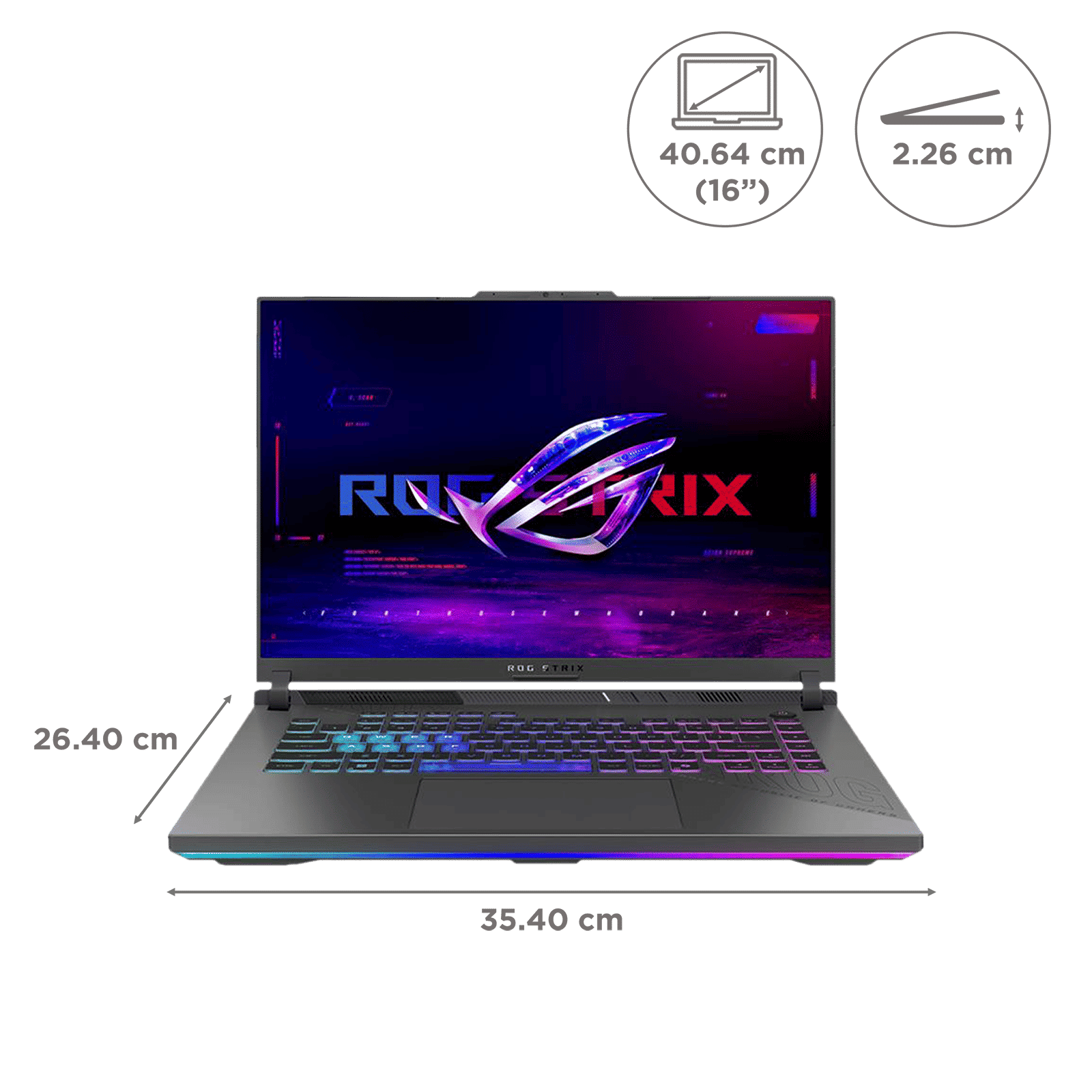 ASUS ROG Strix G16 G614PR-RV032WS AMD Ryzen 9 Gaming Laptop (16GB, 1TB SSD, Windows 11 Home, 12GB Graphics, 16 inch 165 Hz Full HD+ WUXGA IPS Display, NVIDIA GeForce RTX 5070 Ti, MS Office Home 2024, Eclipse Gray, 2.50 KG)_2