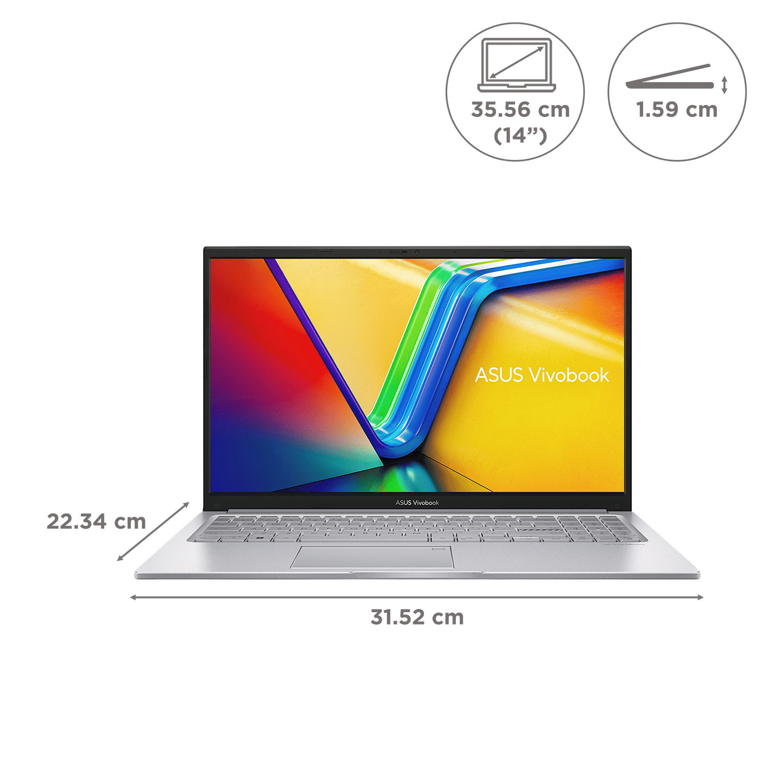 ASUS Vivobook S14 S3407CA-LY060WS Intel Core Ultra 5 Thin & Light Laptop (16GB, 512GB SSD, Windows 11, 14 inch WUXGA IPS Display, MS Office 2024, Cool Silver, 1.40 KG)_2